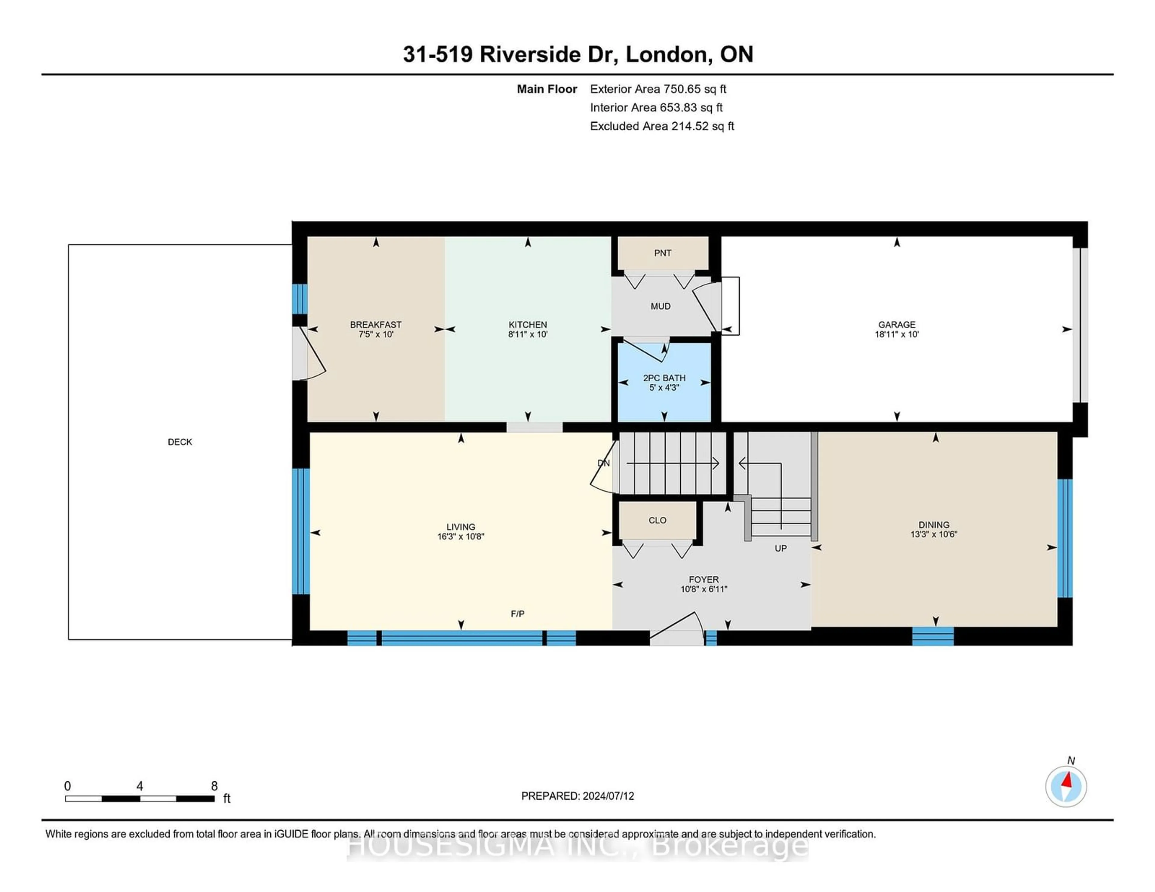 Floor plan for 519 RIVERSIDE Dr #31, London Ontario N6H 5J3