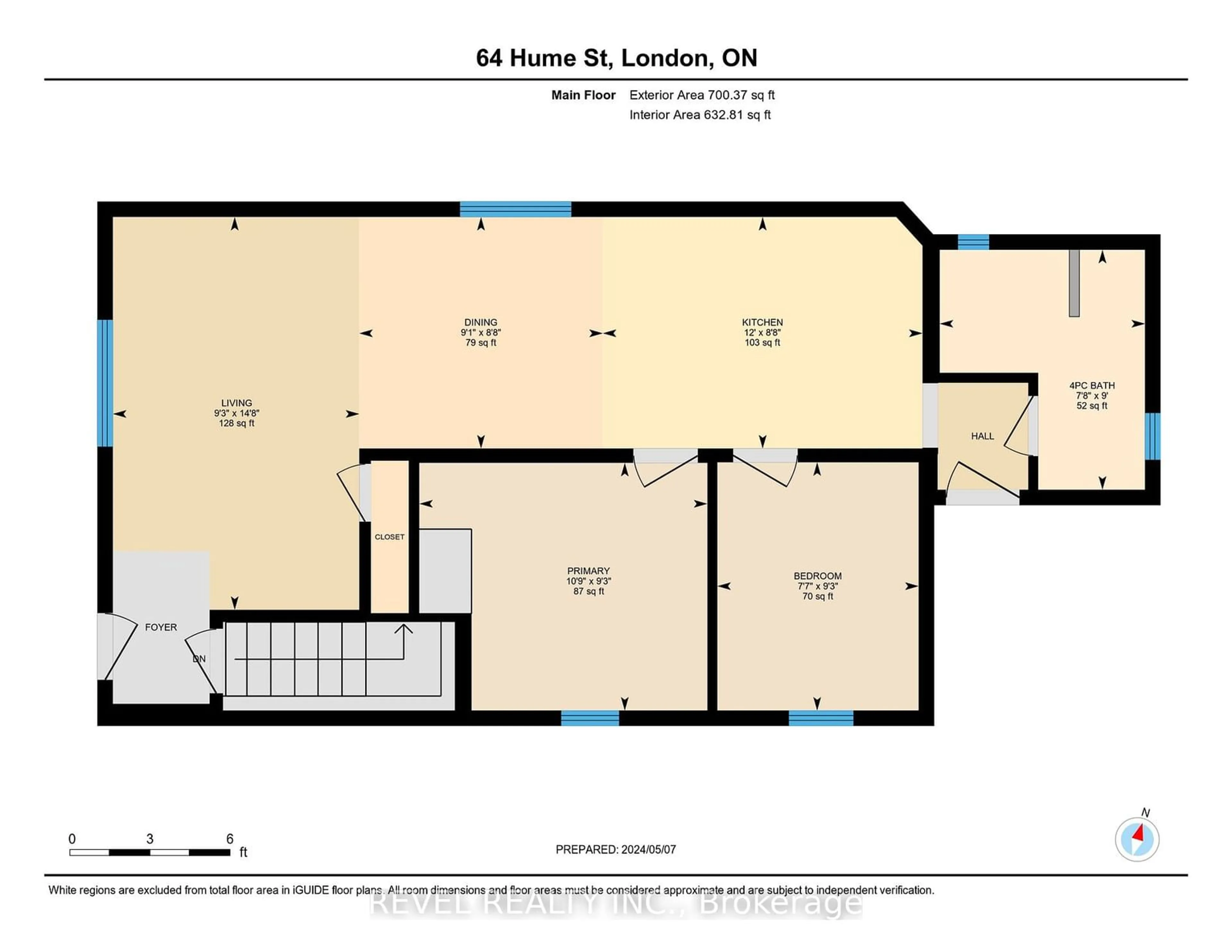 Floor plan for 64 Hume St, London Ontario N5Z 2P7