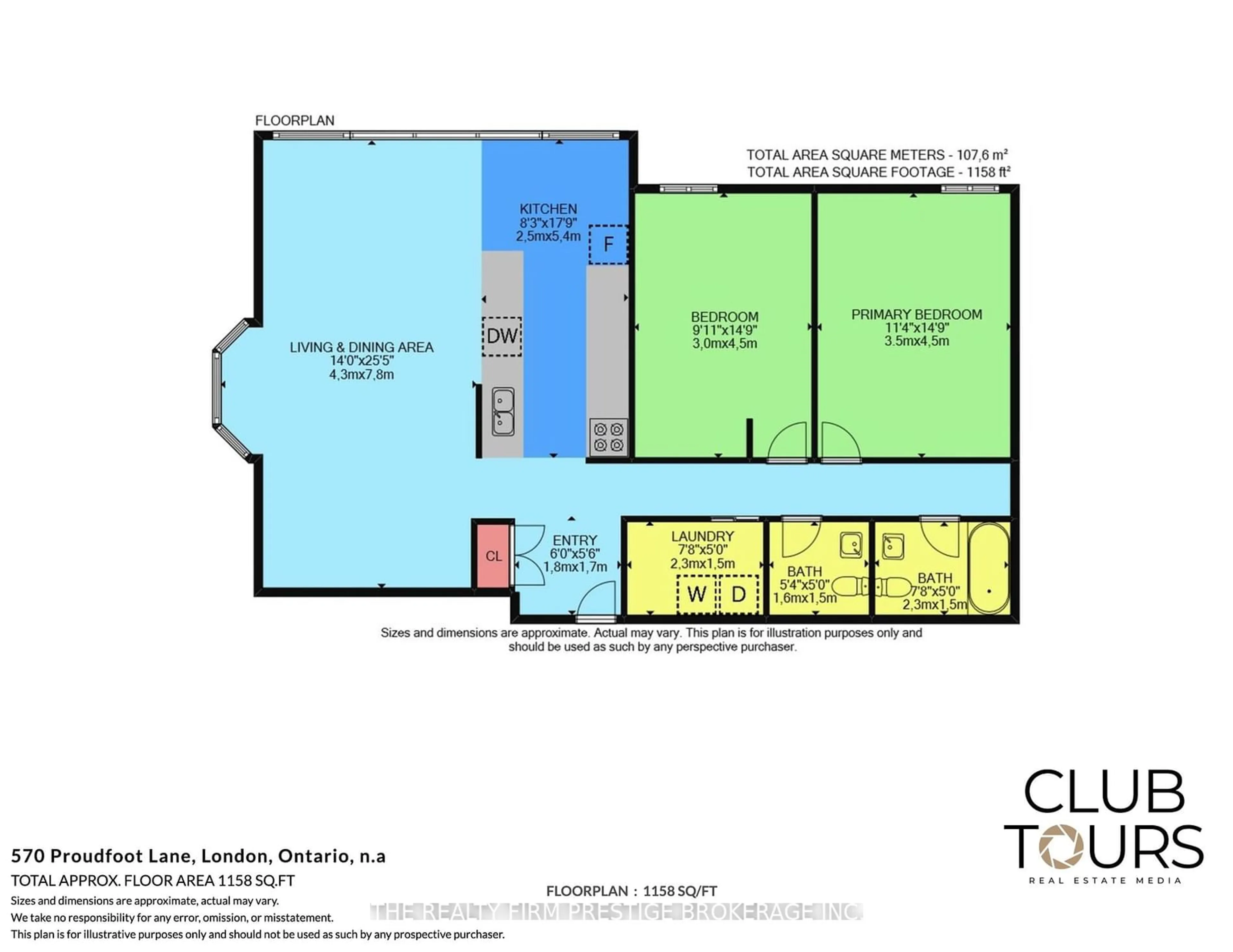 Floor plan for 570 Proudfoot Lane #510, London Ontario N6H 4Z1