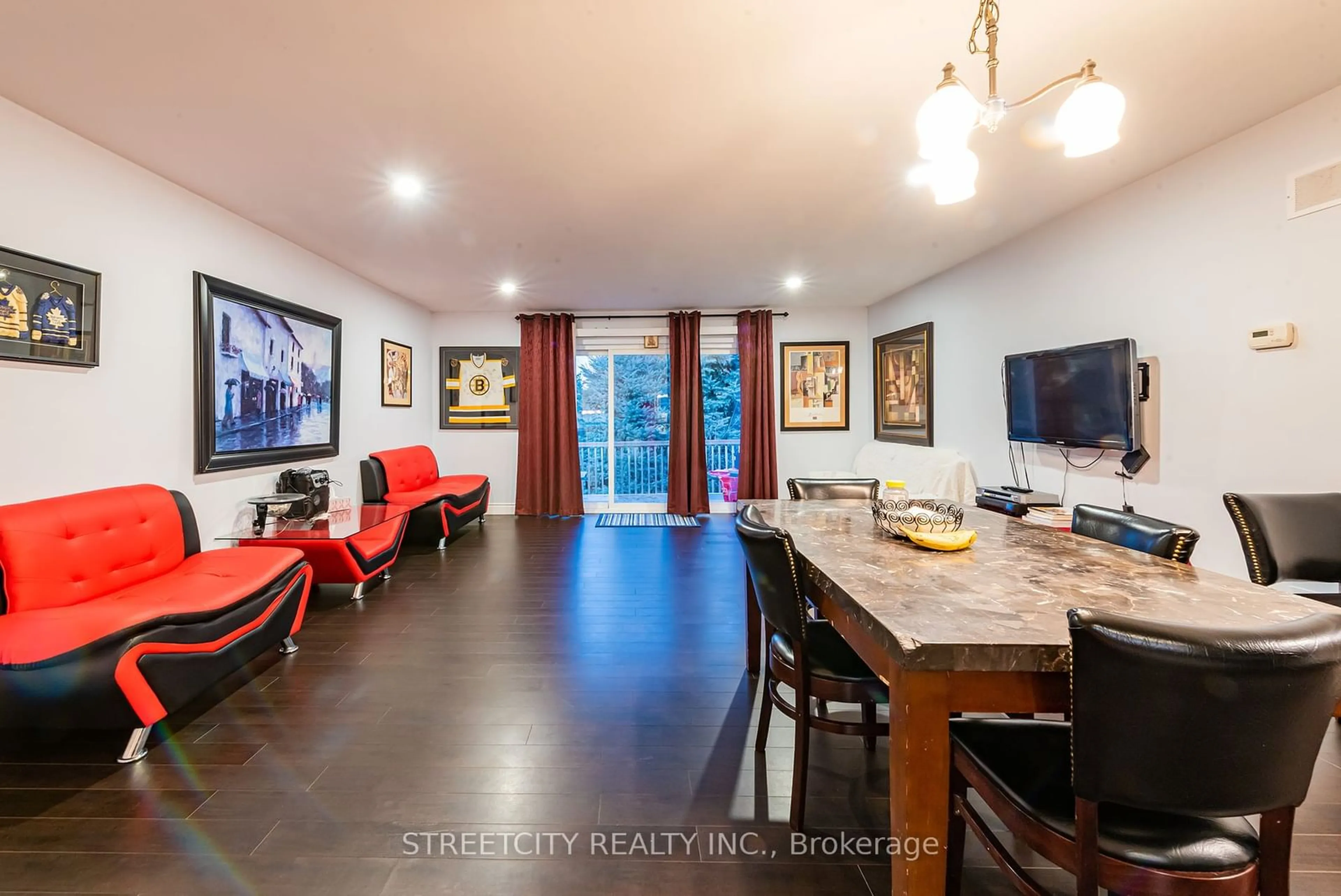 Dining room, wood floors, the street view for 251 Jewel St, LaSalle Ontario N9J 3X4