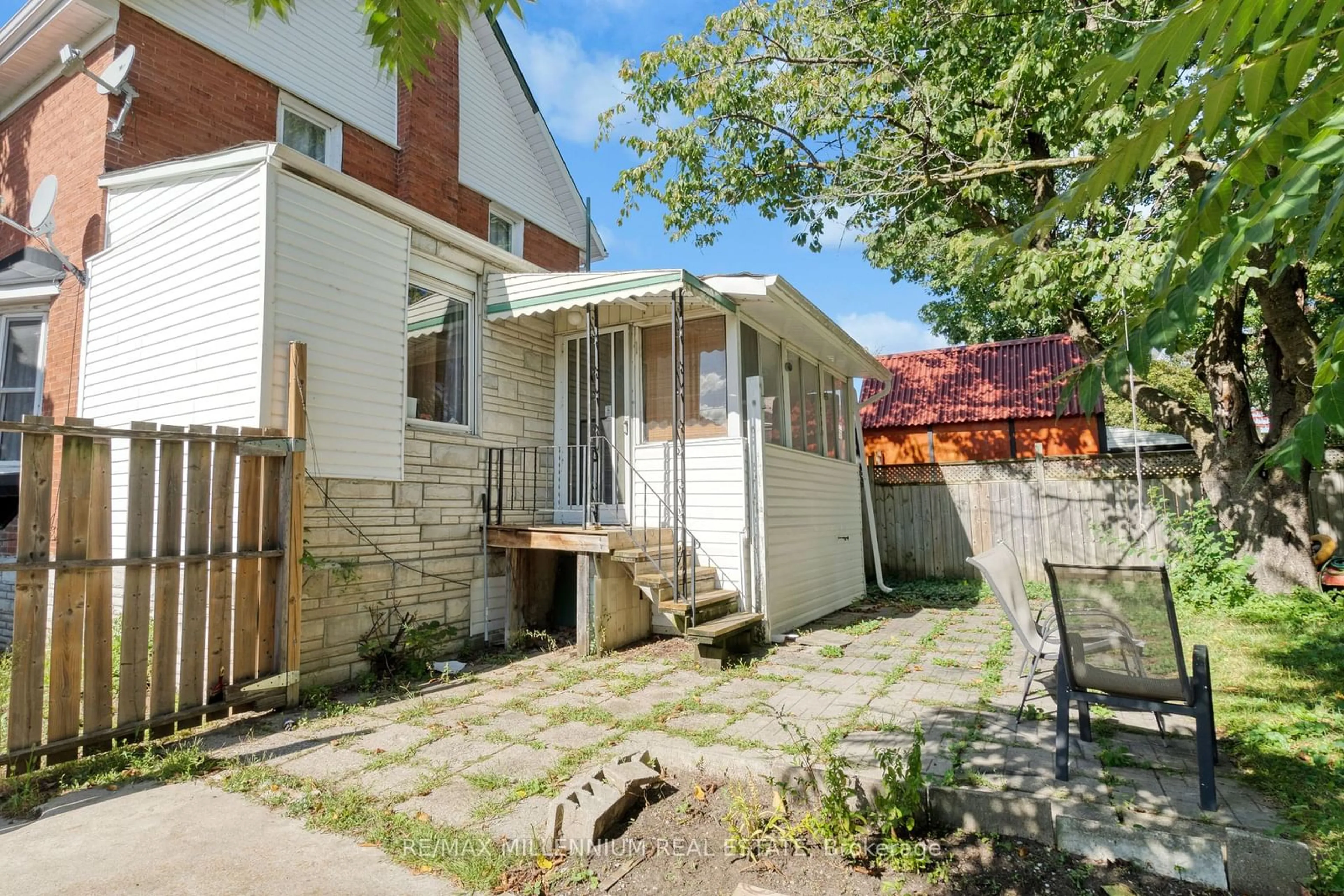 A pic from exterior of the house or condo, the fenced backyard for 285 BORDEN Ave, Kitchener Ontario N2G 3S1