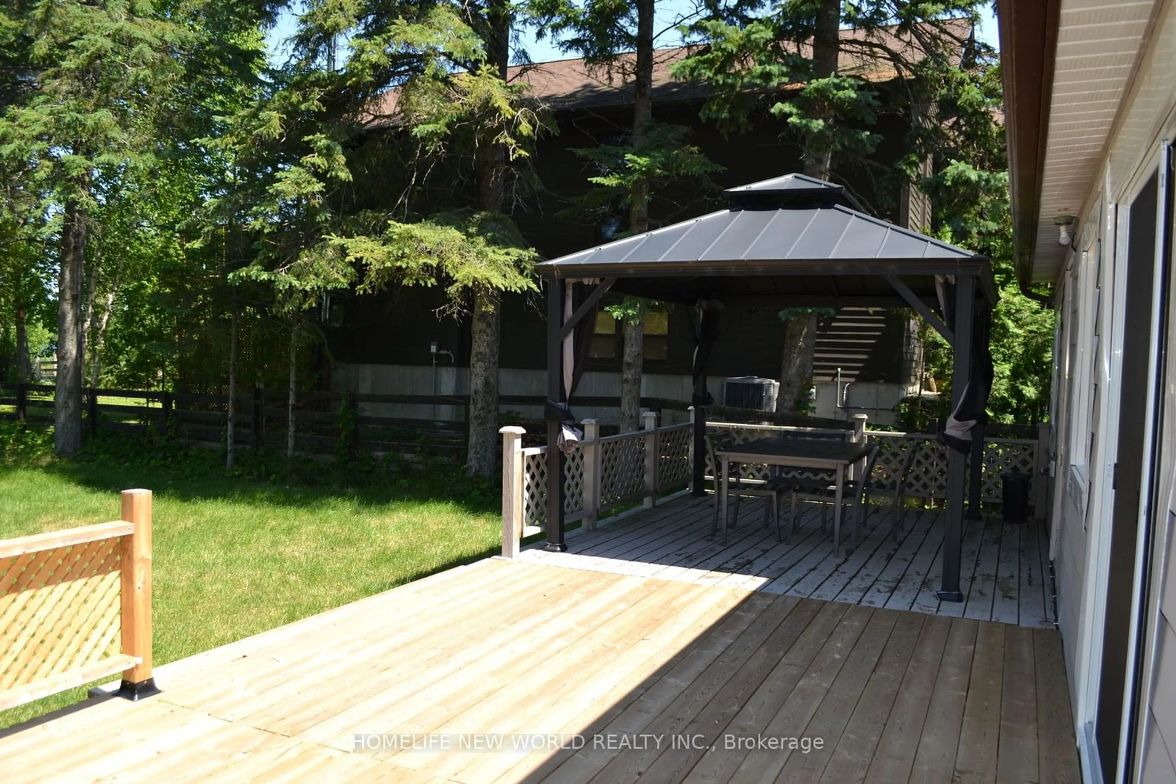 Patio, the fenced backyard for 1391 Portage Rd, Kawartha Lakes Ontario K0M 2B0