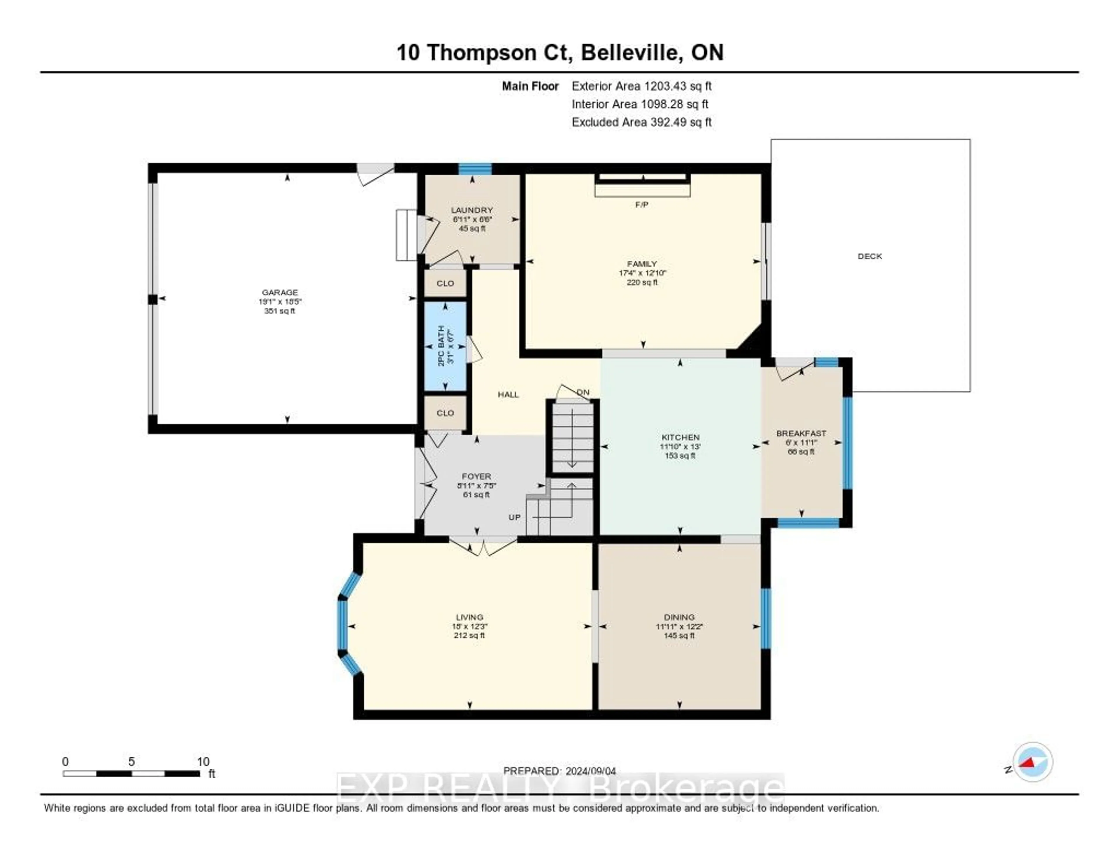 Floor plan for 10 Thompson Crt, Belleville Ontario K8P 5C3