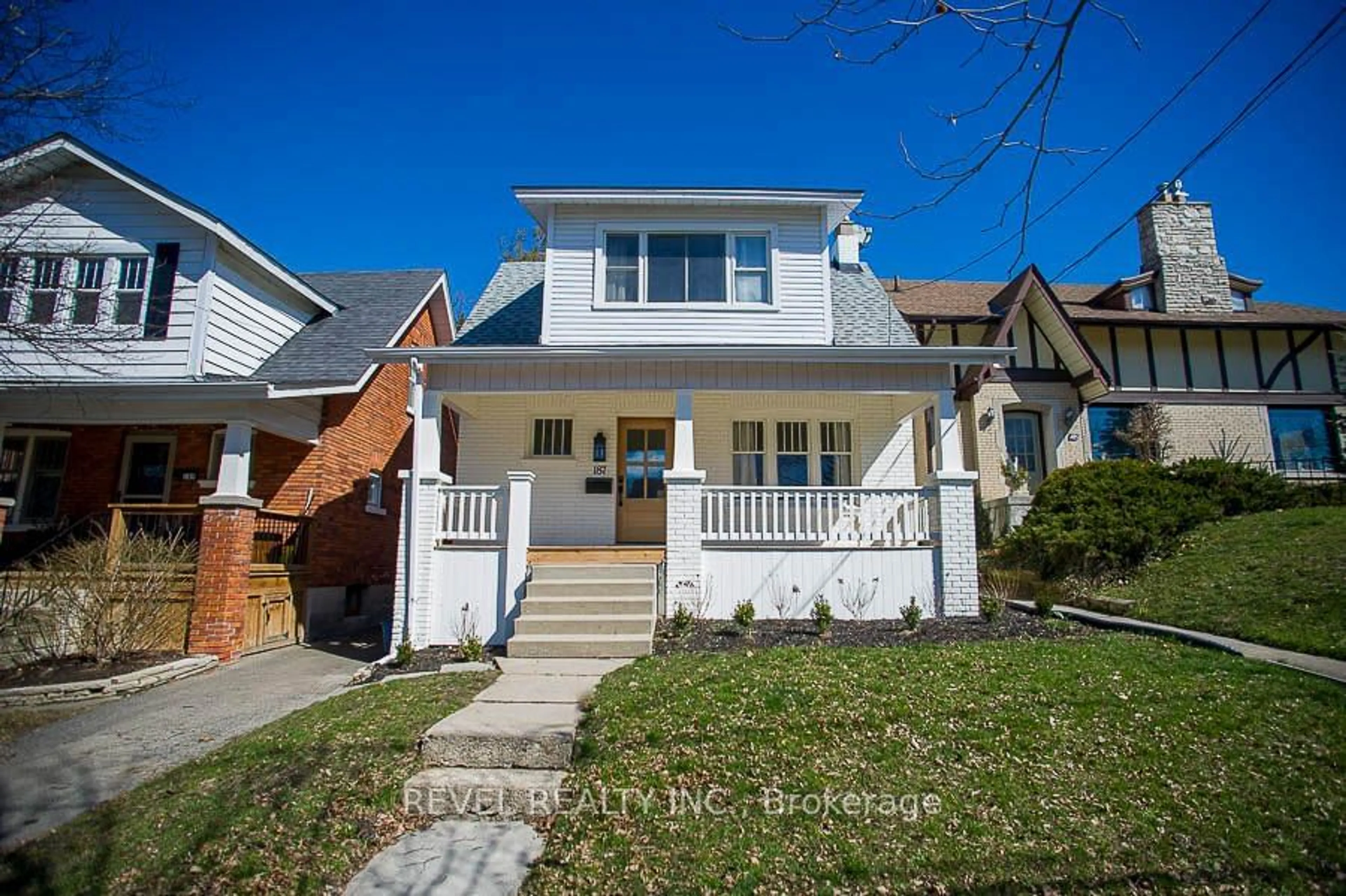 Frontside or backside of a home, the fenced backyard for 187 Dufferin Ave, Brantford Ontario N3T 4R4