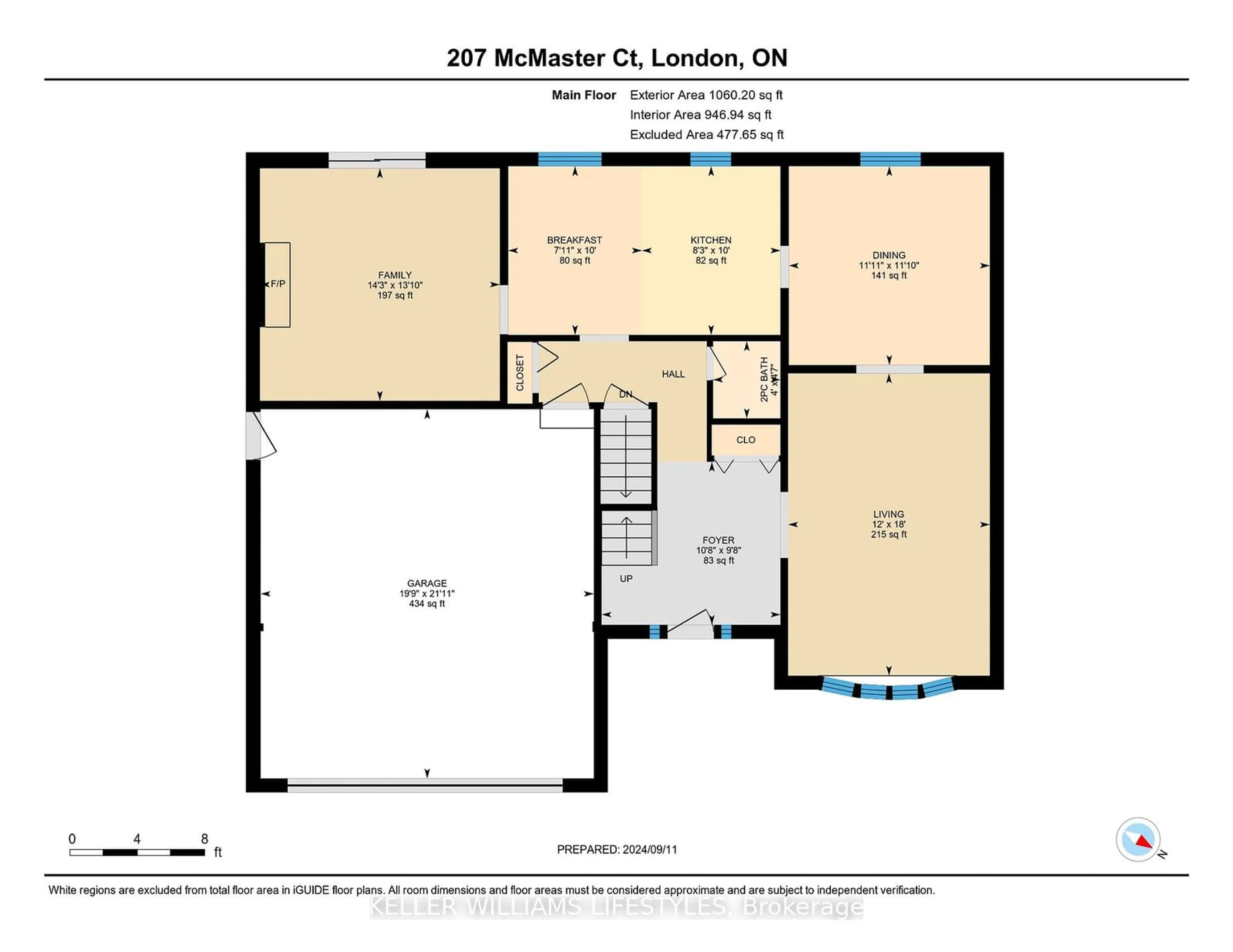 Floor plan for 207 Mcmaster Crt, London Ontario N6K 1J8