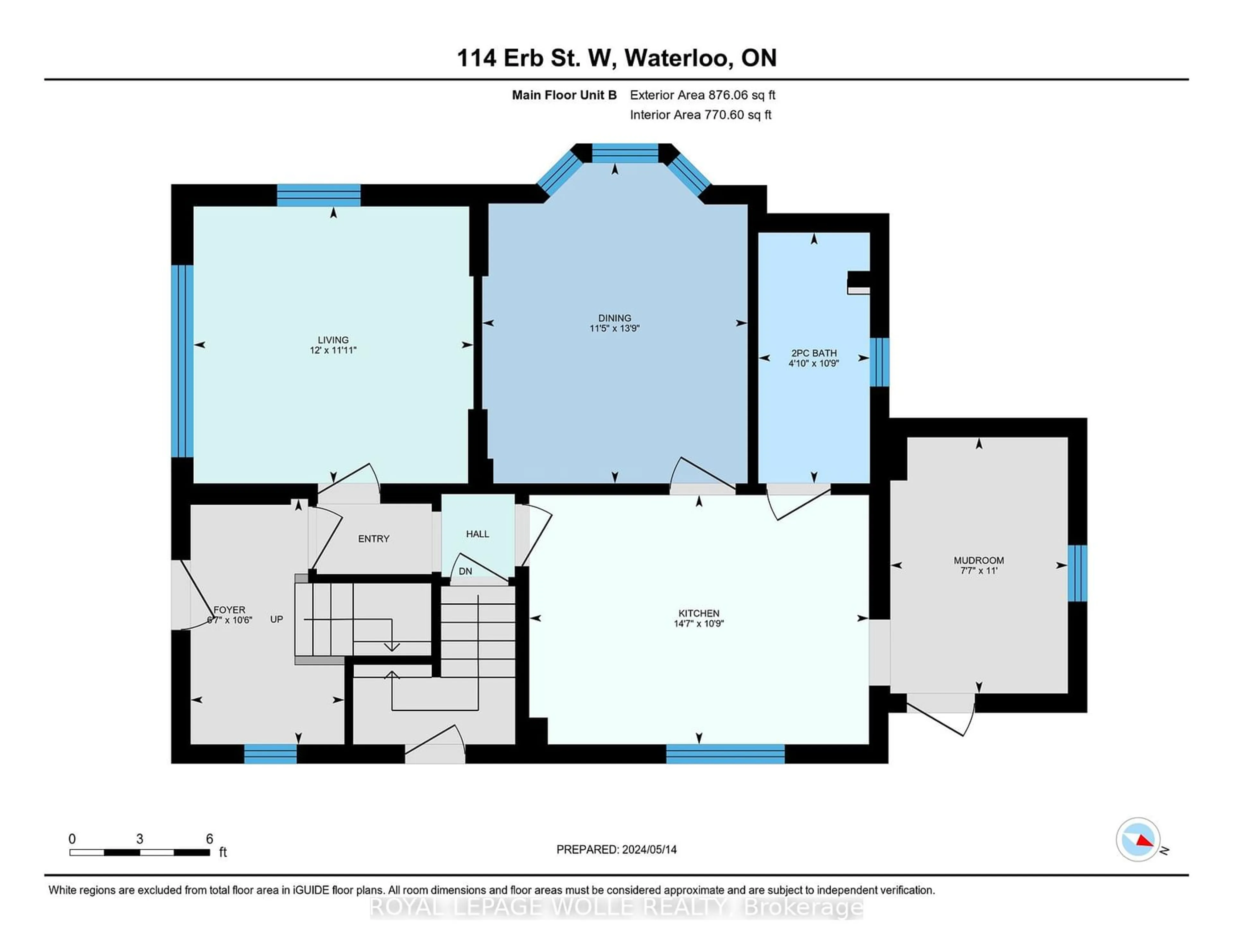 Floor plan for 114 Erb St, Waterloo Ontario N2L 1T5