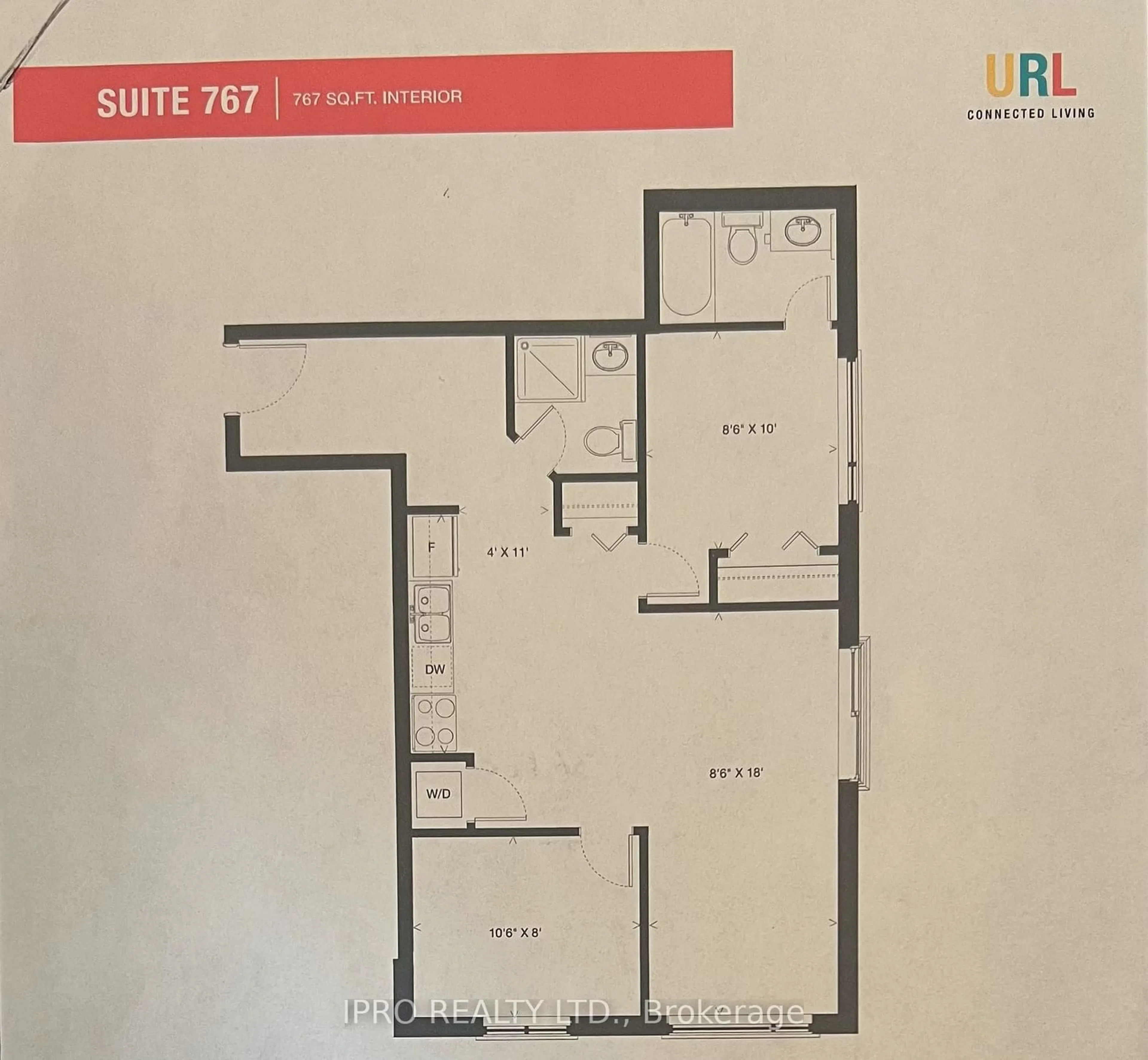 Floor plan for 275 Larch St #H505, Waterloo Ontario N2L 3R2