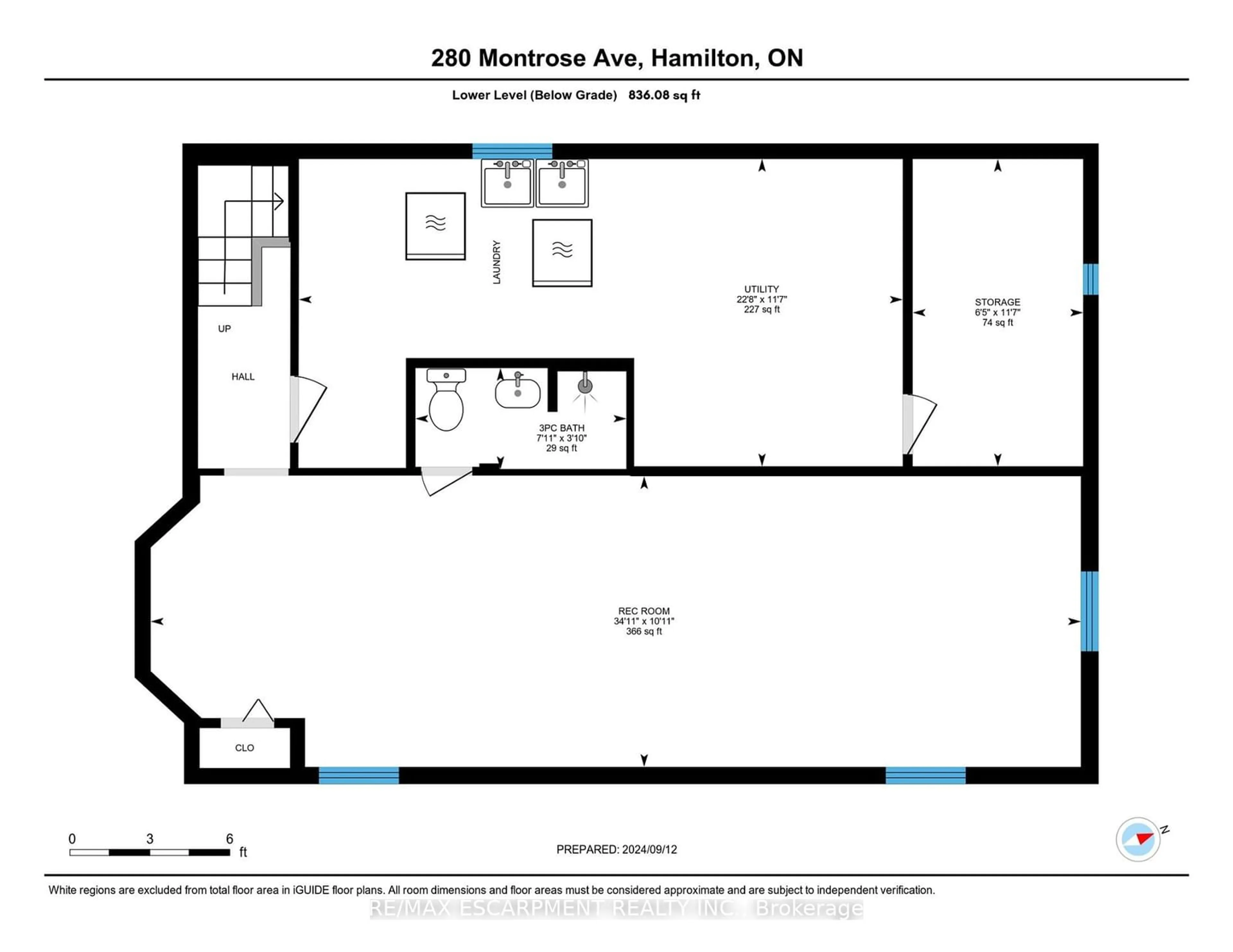 Floor plan for 280 Montrose Ave, Hamilton Ontario L8K 4Z6