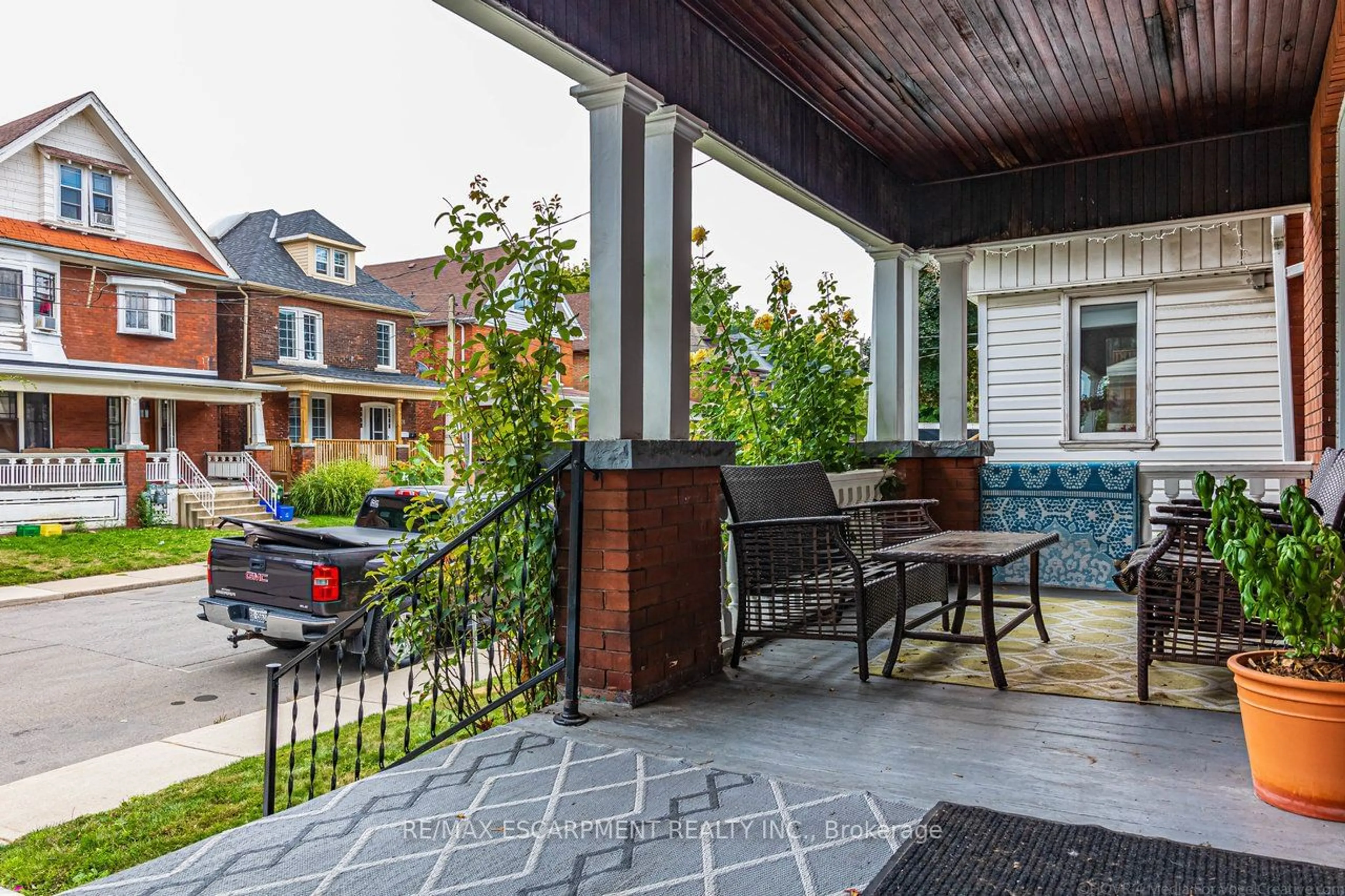 Patio, the fenced backyard for 24 Carrick Ave, Hamilton Ontario L8M 2W1