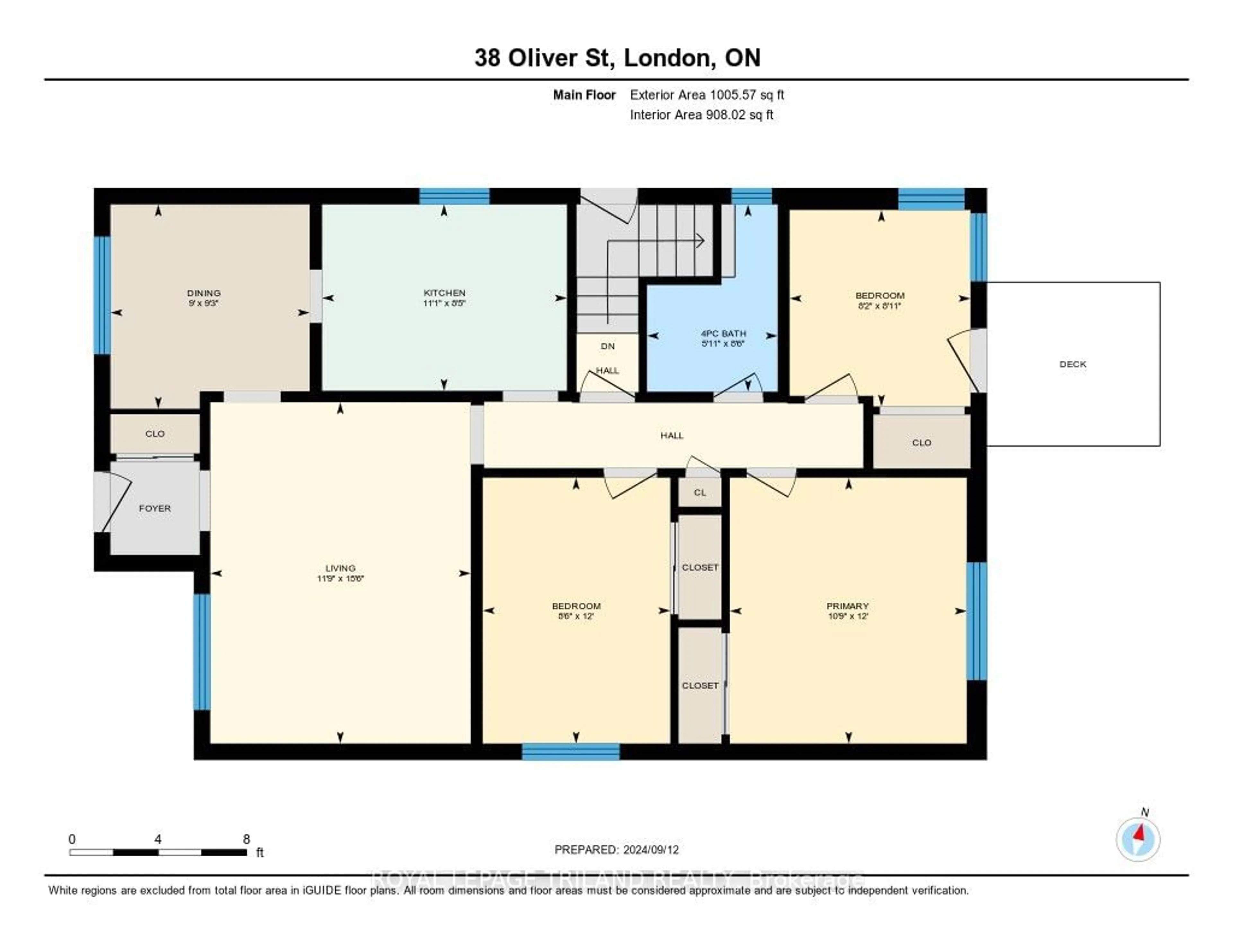 Floor plan for 38 Oliver St, London Ontario N5Z 2E6