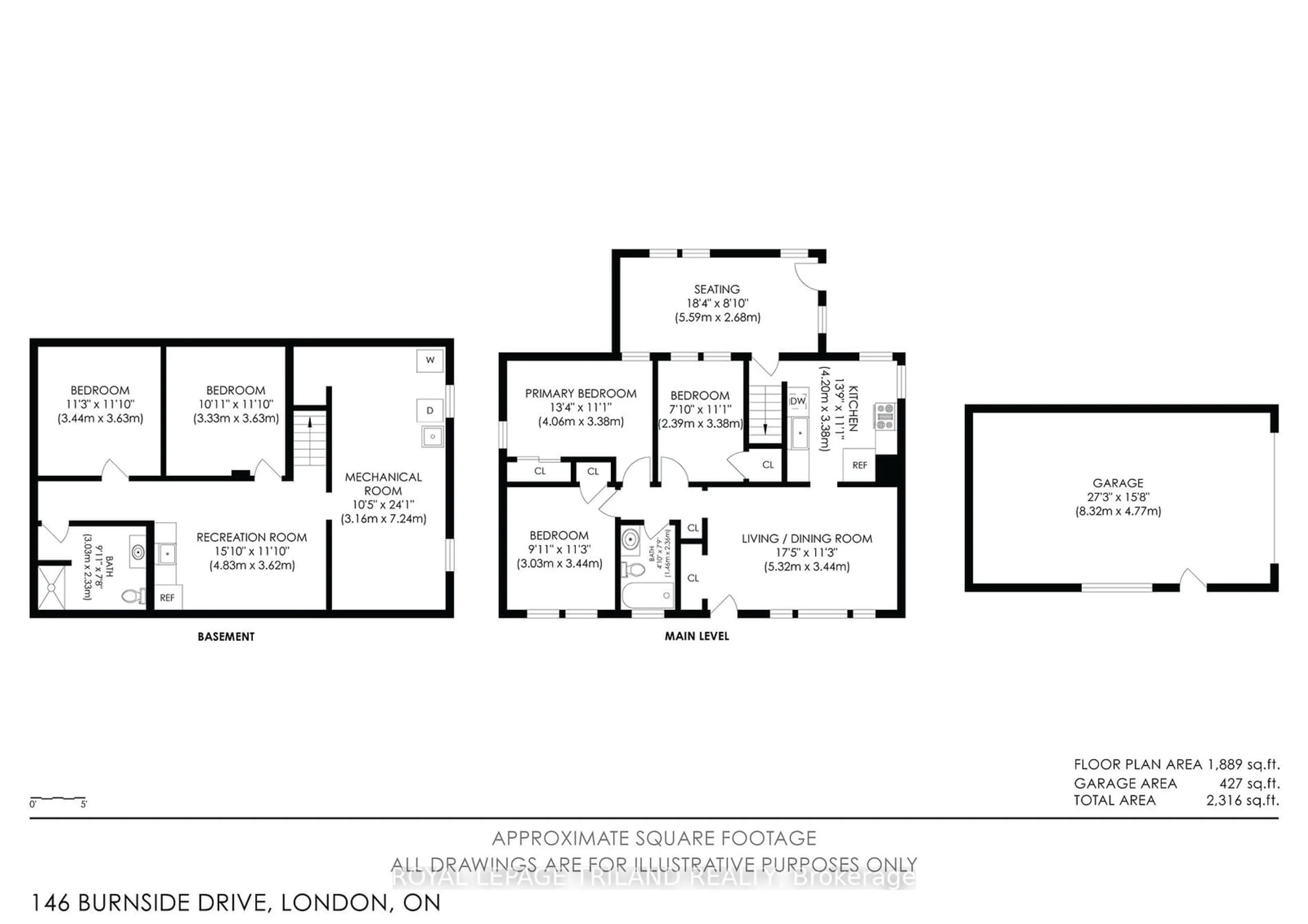 Floor plan for 146 Burnside Dr, London Ontario N5V 1B6