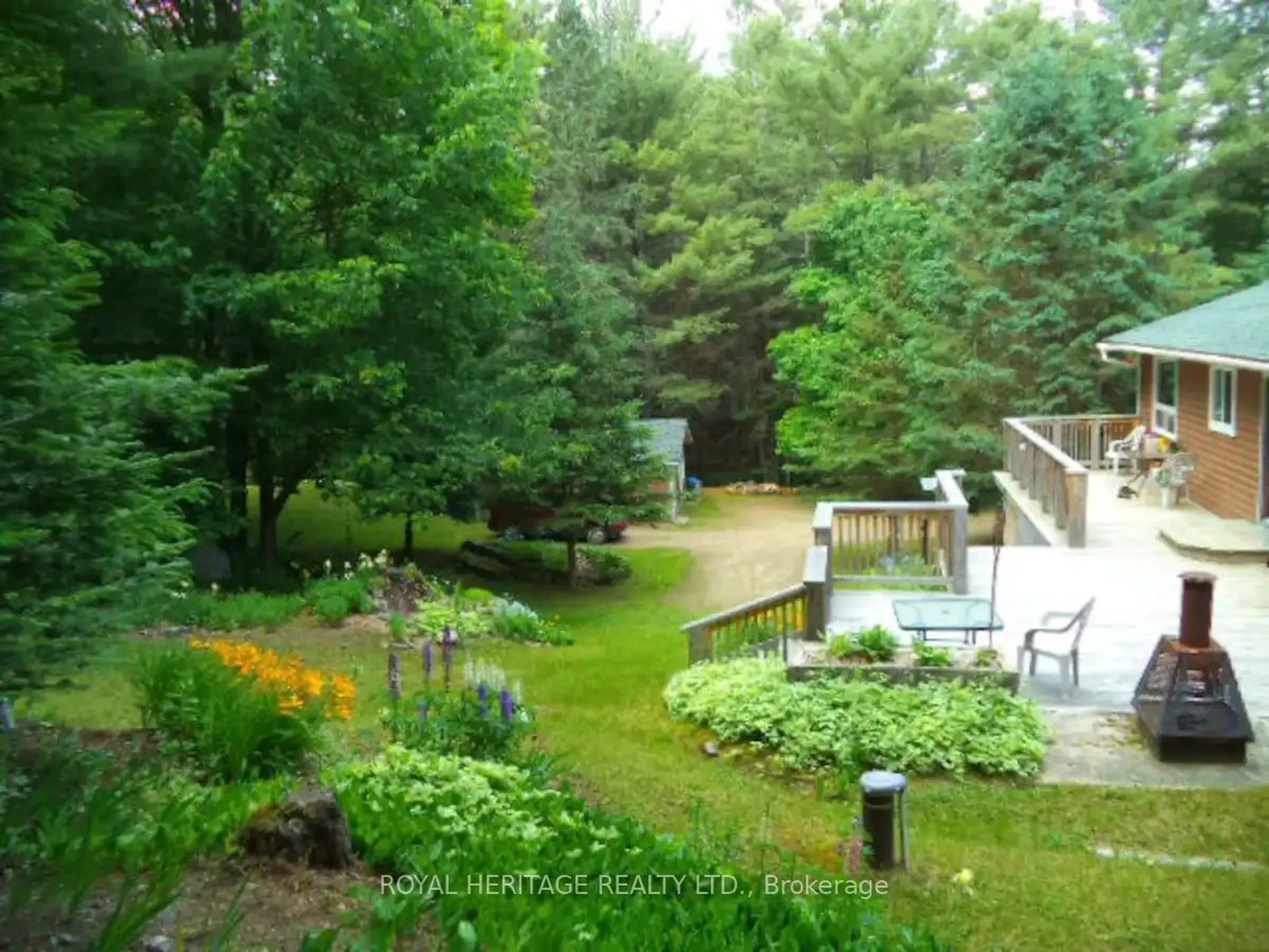 Patio, the fenced backyard for 22706 Highway 41, Addington Highlands Ontario K0H 1L0