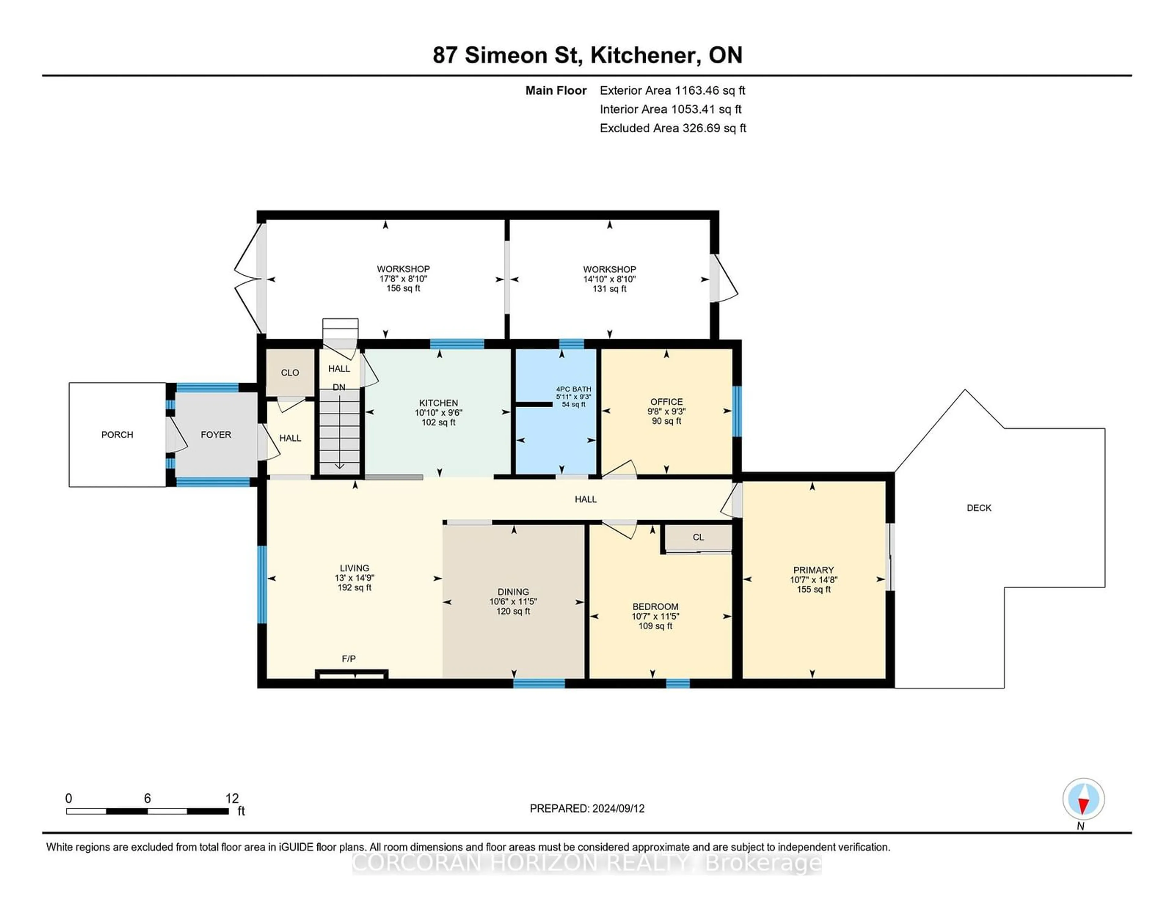 Floor plan for 87 Simeon St, Kitchener Ontario N2H 1S4