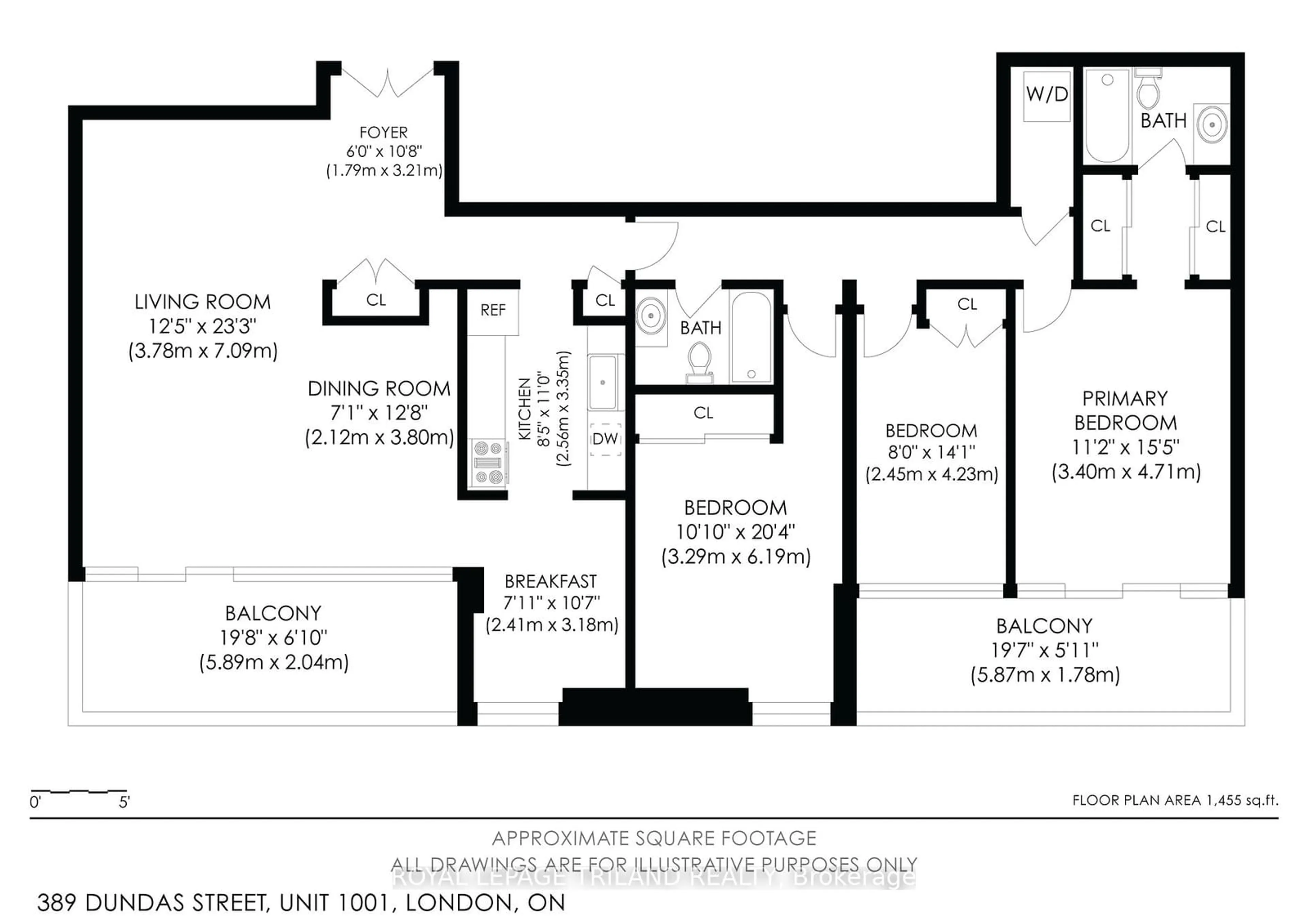 Floor plan for 389 Dundas St #1001, London Ontario N6B 3L5