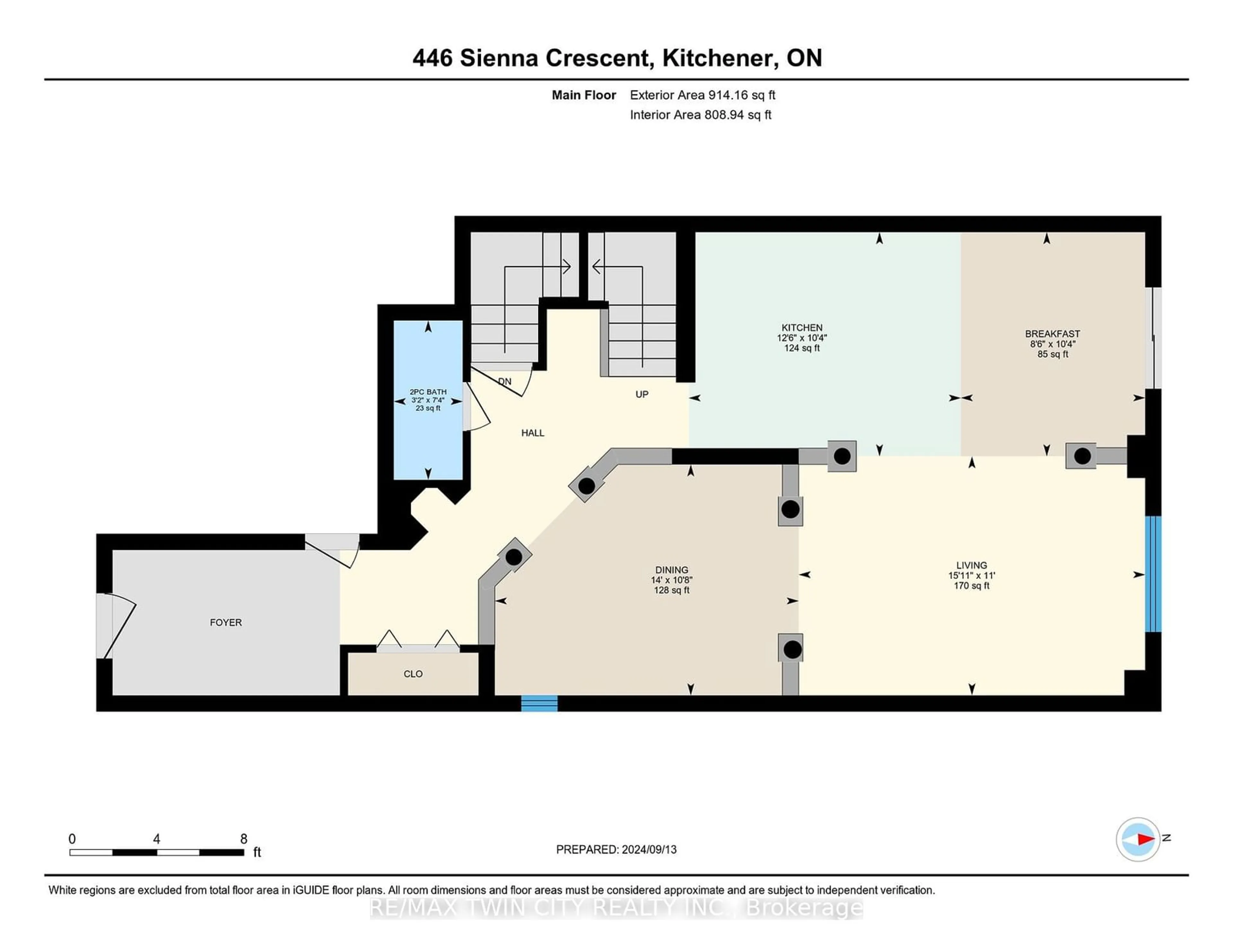 Floor plan for 446 Sienna Cres, Kitchener Ontario N2R 1T9