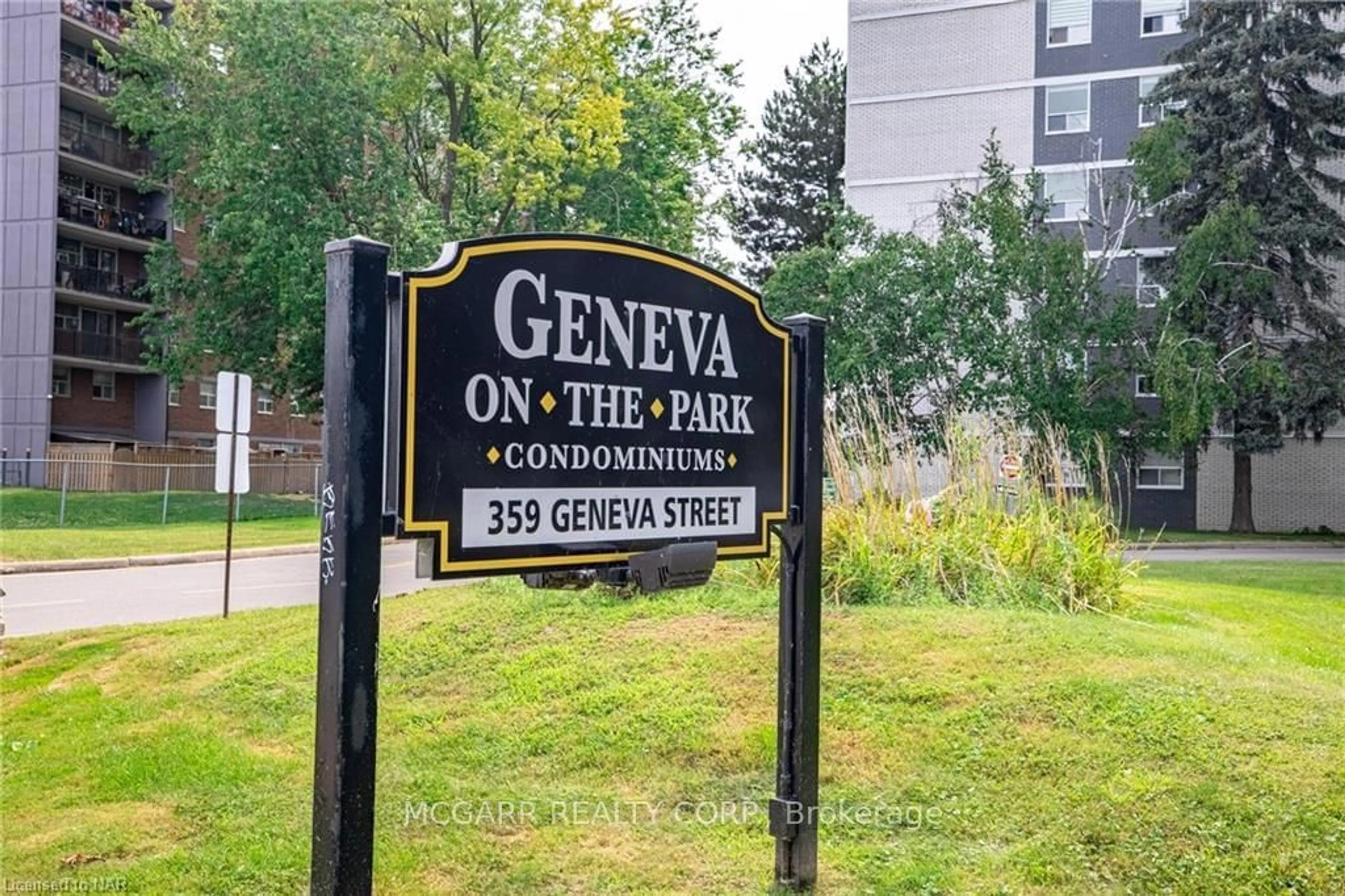 A pic from exterior of the house or condo, the street view for 359 Geneva St #910, St. Catharines Ontario L2N 2G5