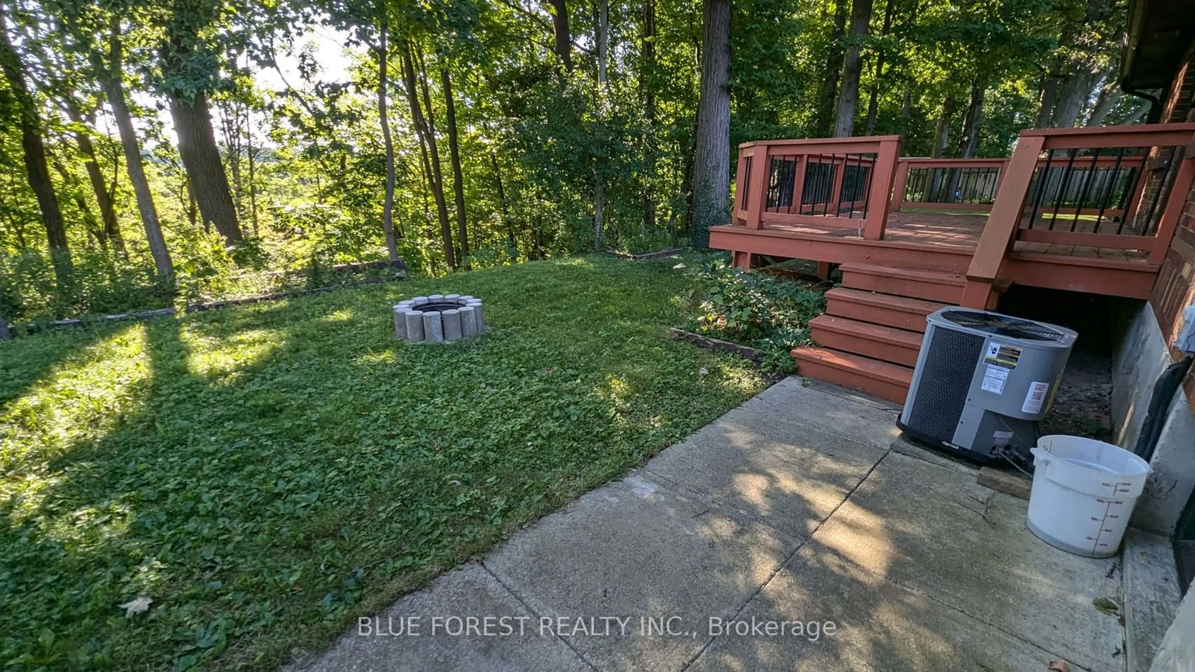 Patio, the fenced backyard for 266 Greenwood Ave, London Ontario N6J 3G4