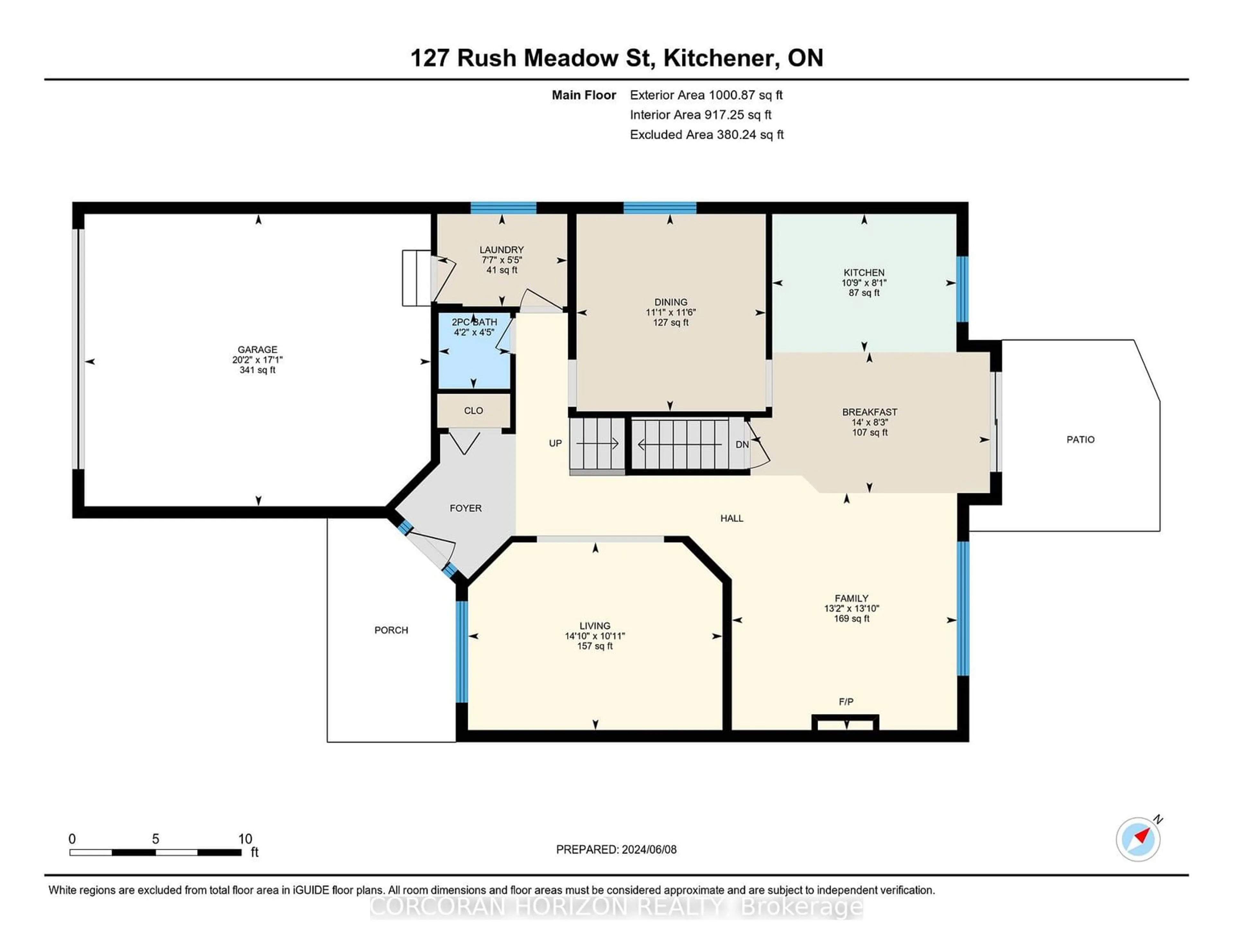 Floor plan for 127 Rush Meadow St, Kitchener Ontario N2R 1T3