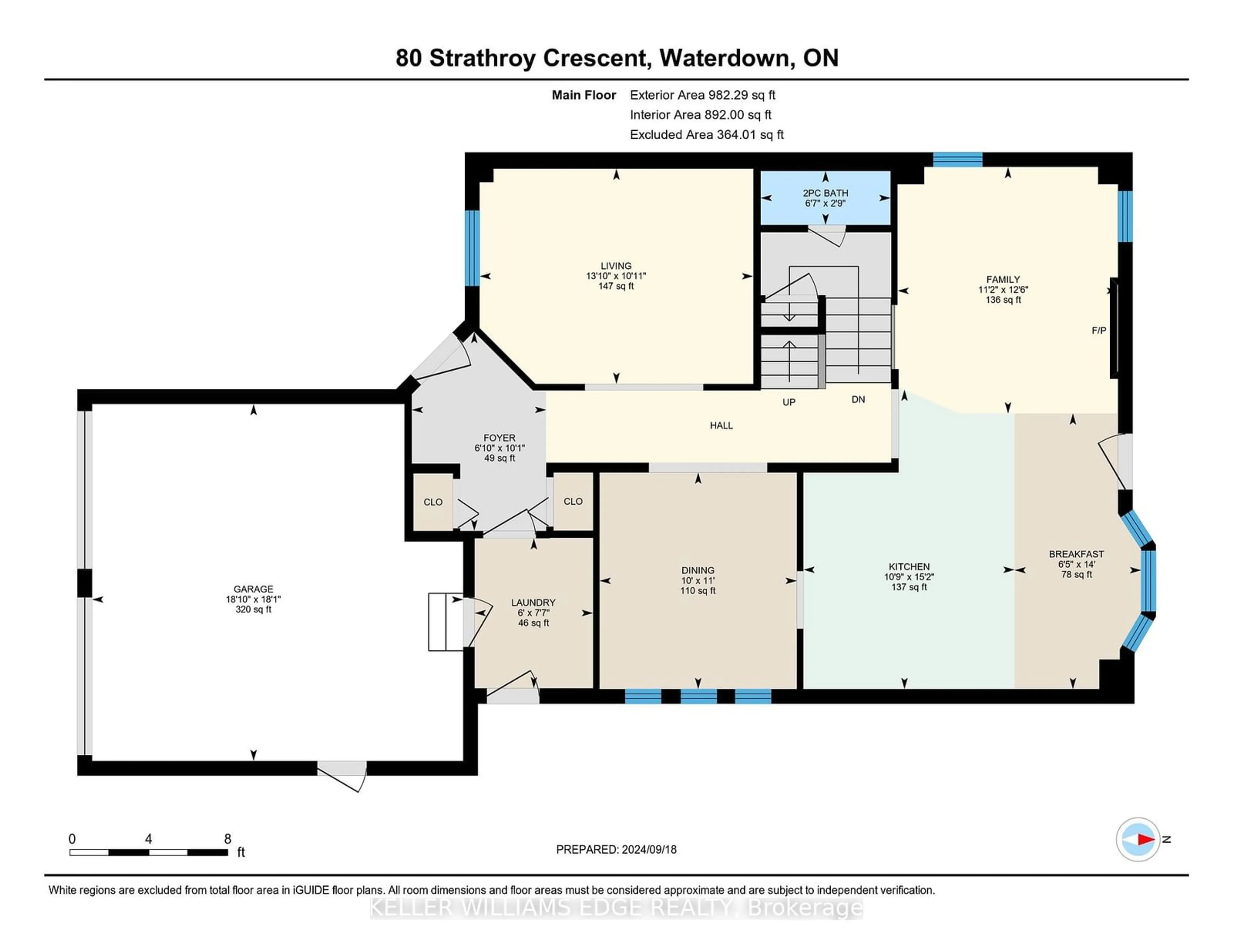 Floor plan for 80 STRATHROY Cres, Hamilton Ontario L8B 0N5