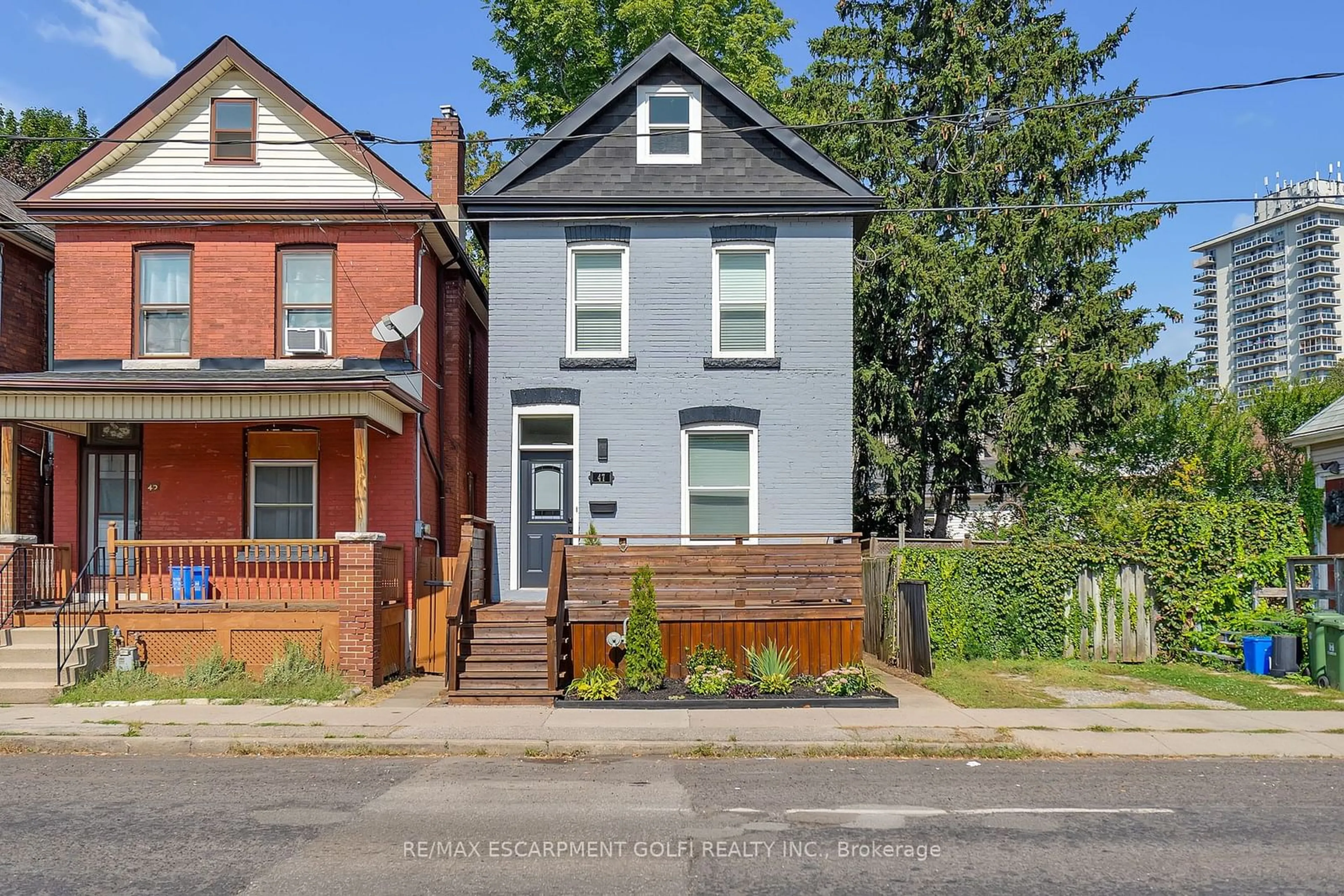 Frontside or backside of a home, the street view for 47 Burlington St, Hamilton Ontario L8L 4G3