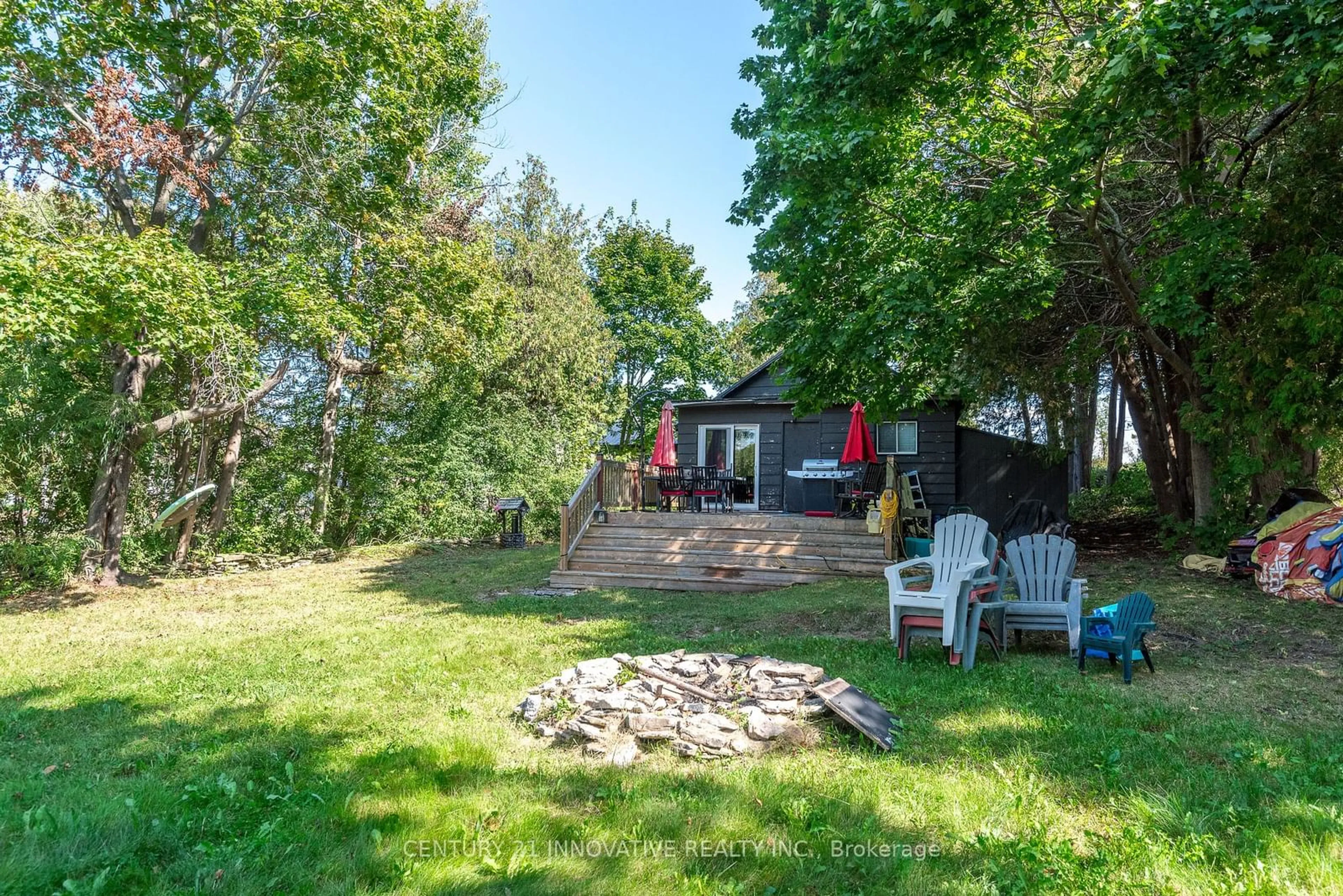 Patio, the fenced backyard for 14 Hargrave Rd, Kawartha Lakes Ontario K0M 2B0