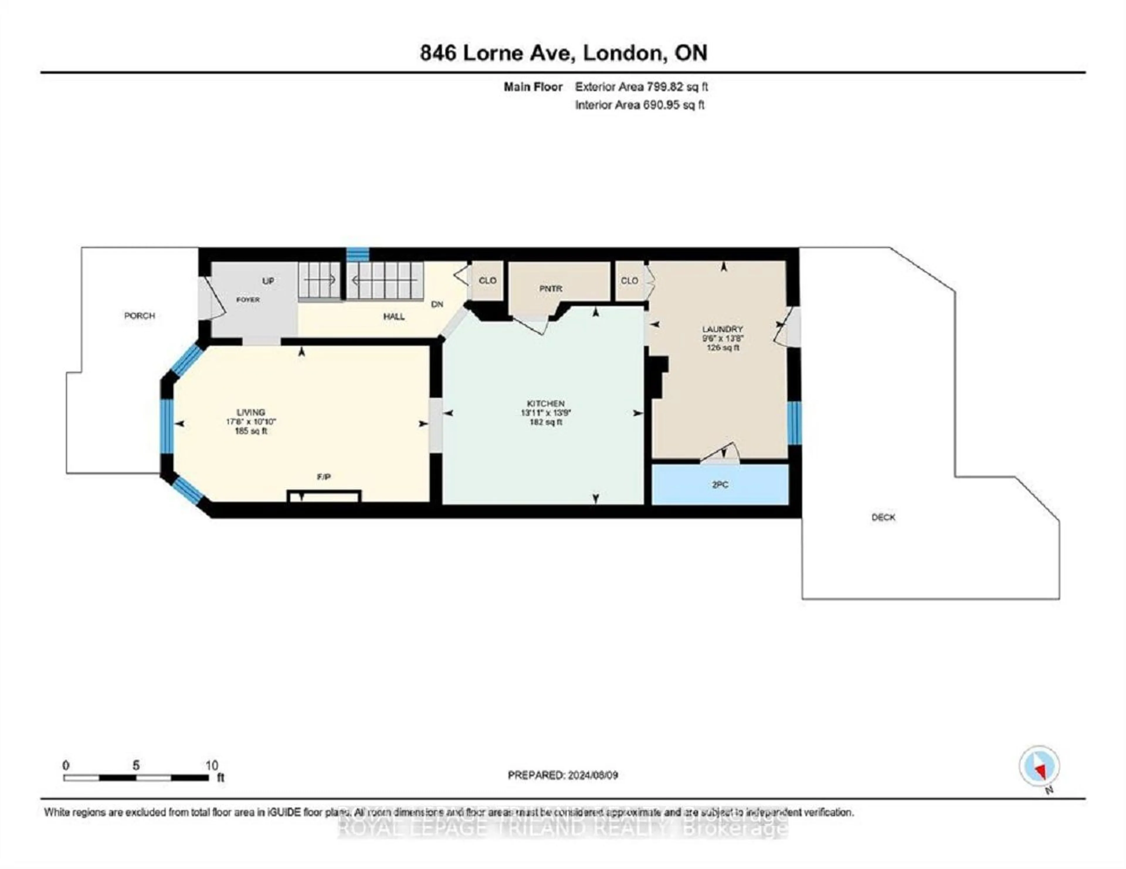 Floor plan for 846 Lorne Ave, London Ontario N5W 3K8