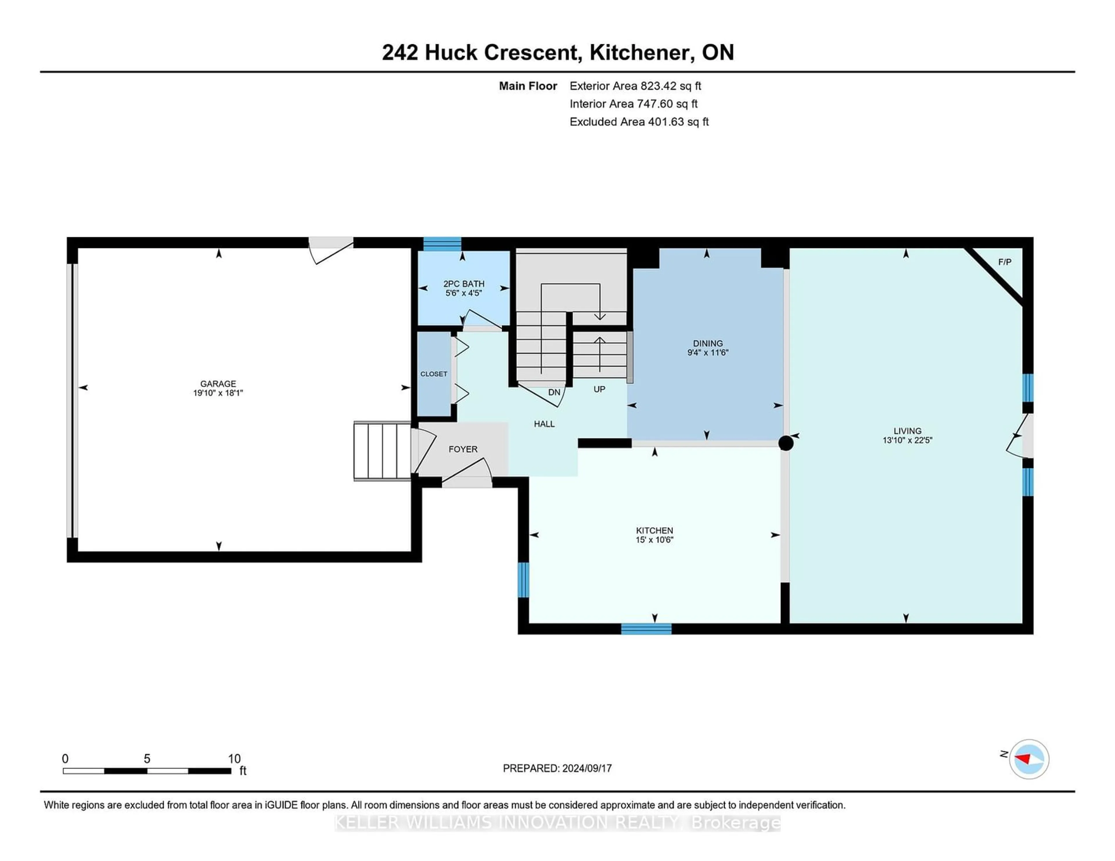 Floor plan for 242 Huck Cres, Kitchener Ontario N2N 3M9