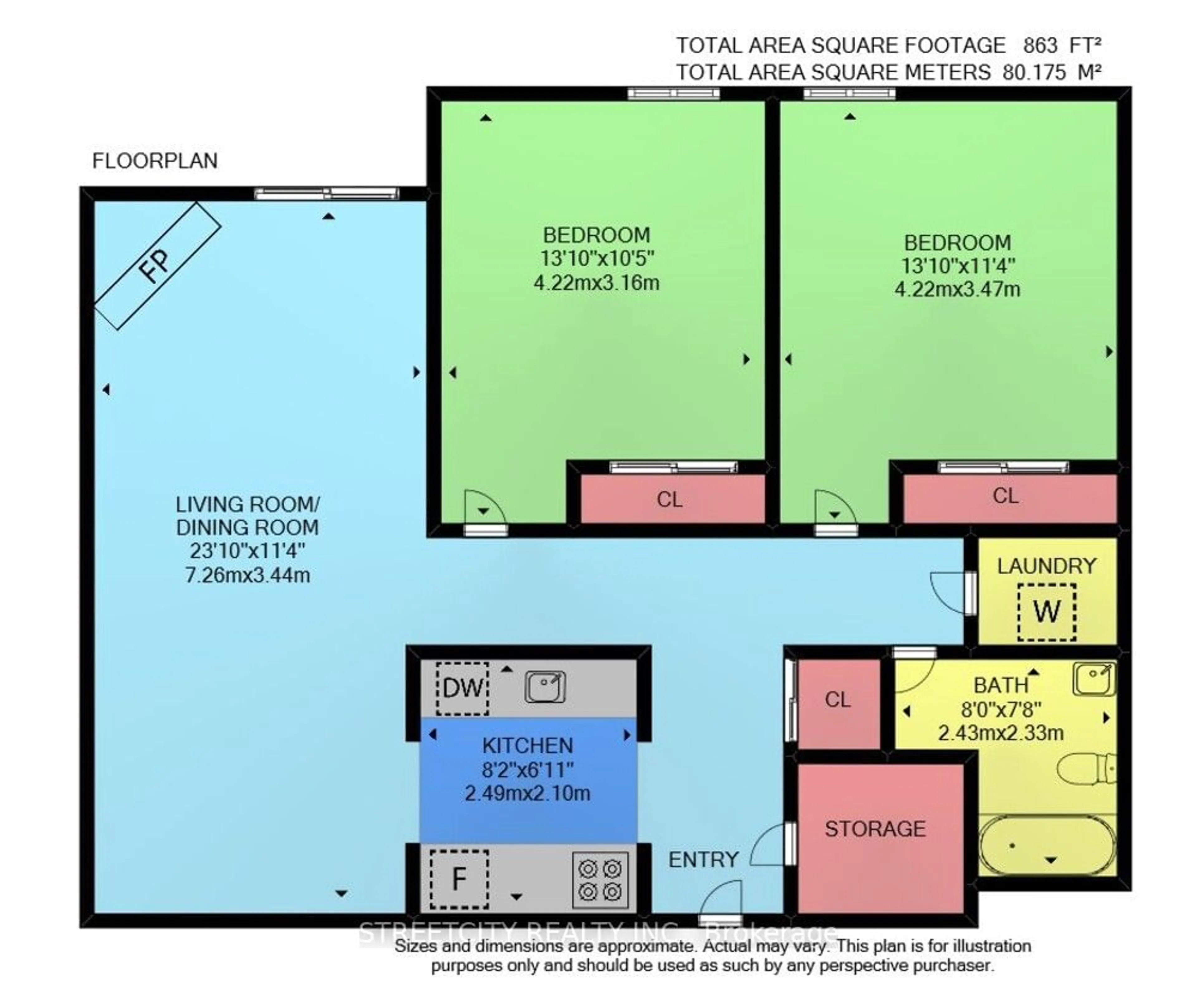 Floor plan for 739 Deveron Cres #209, London Ontario N5Z 4Y1