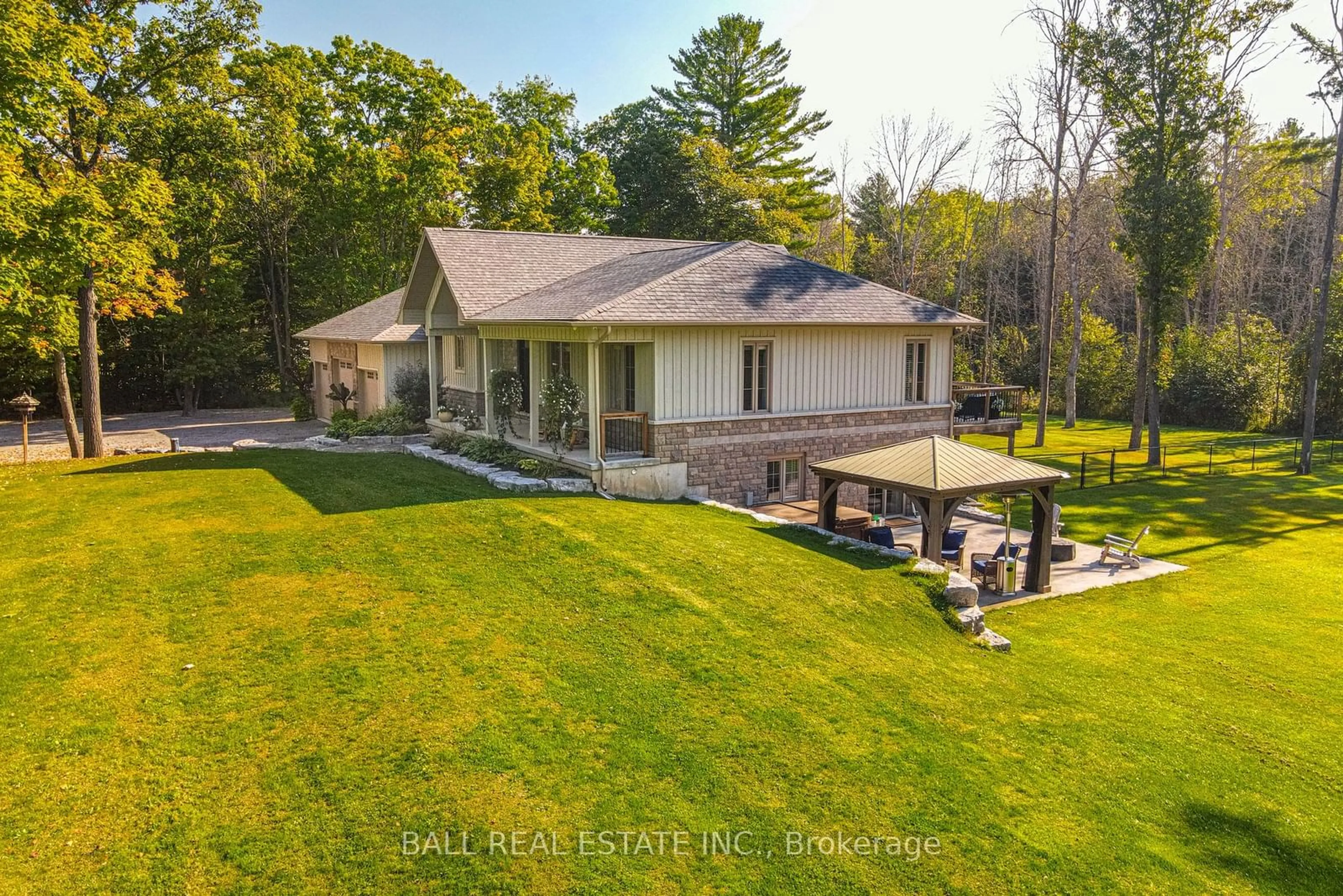 Frontside or backside of a home, the fenced backyard for 635 Birchview Rd, Douro-Dummer Ontario K0L 2H0