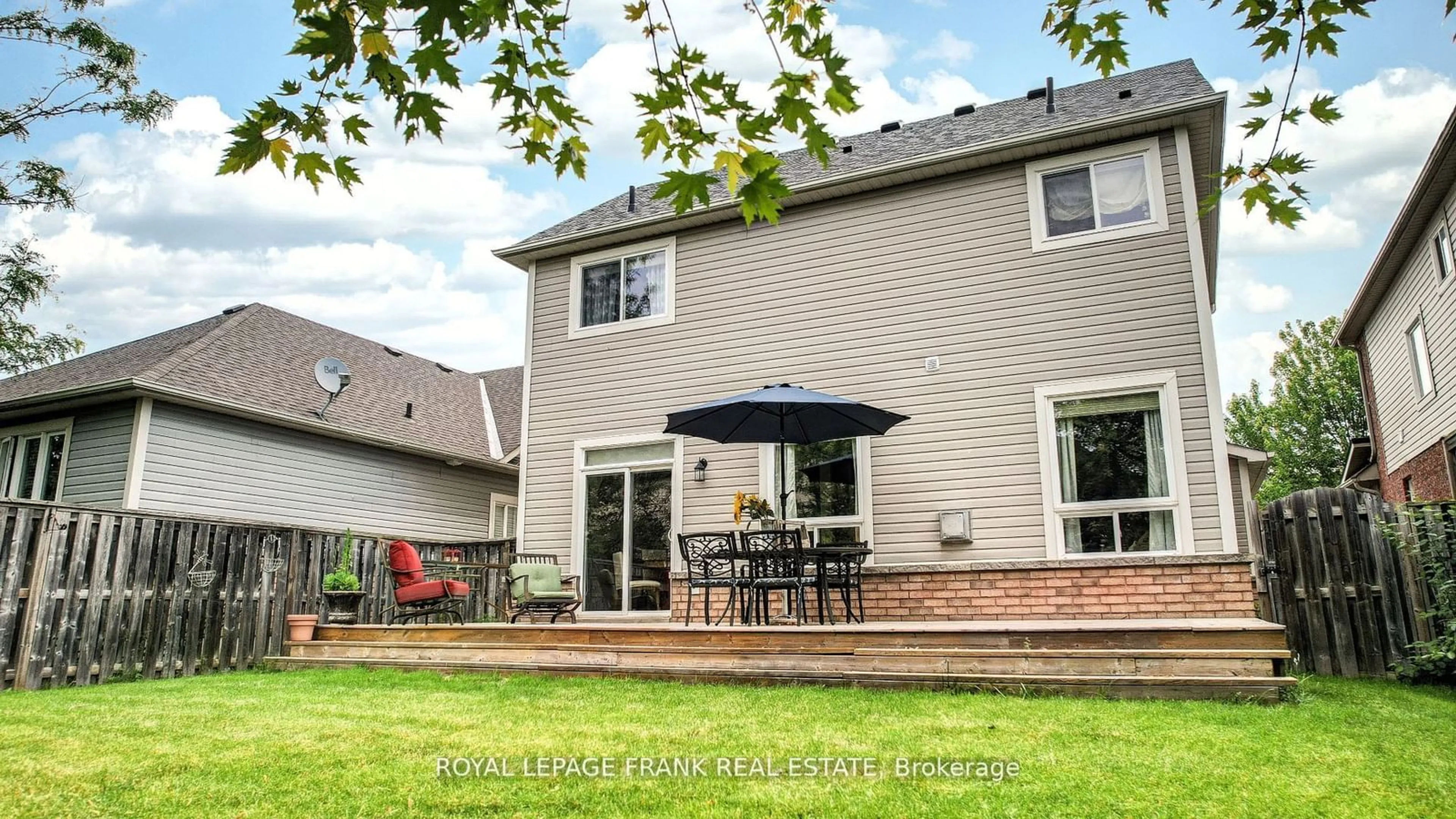 Patio, the fenced backyard for 1144 Scollard Dr, Peterborough Ontario K9H 0A7