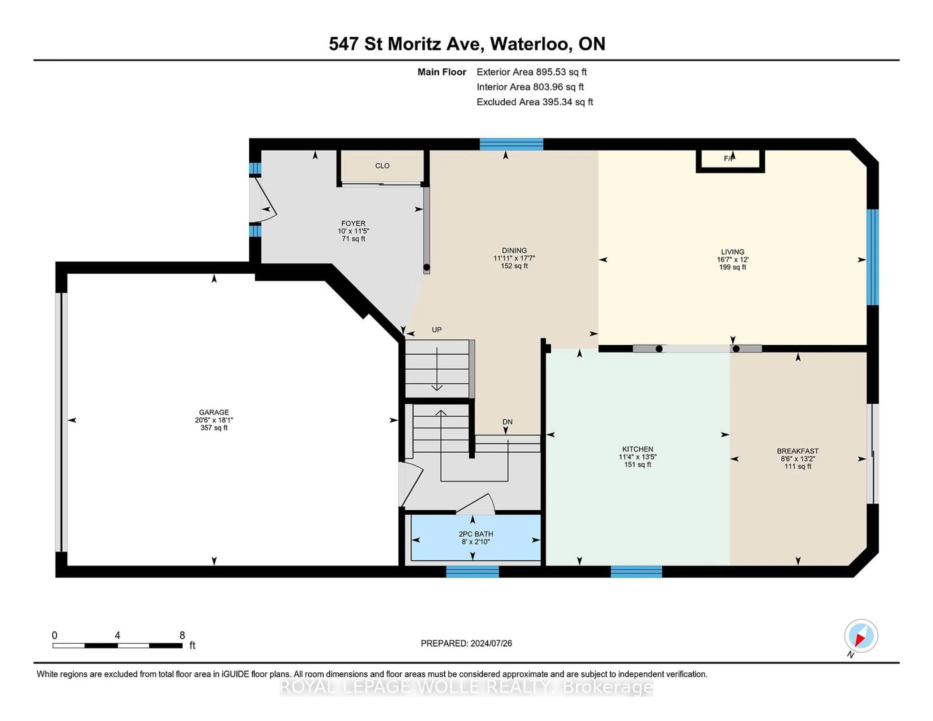 Floor plan for 547 St Moritz Ave, Waterloo Ontario N2T 2Z4