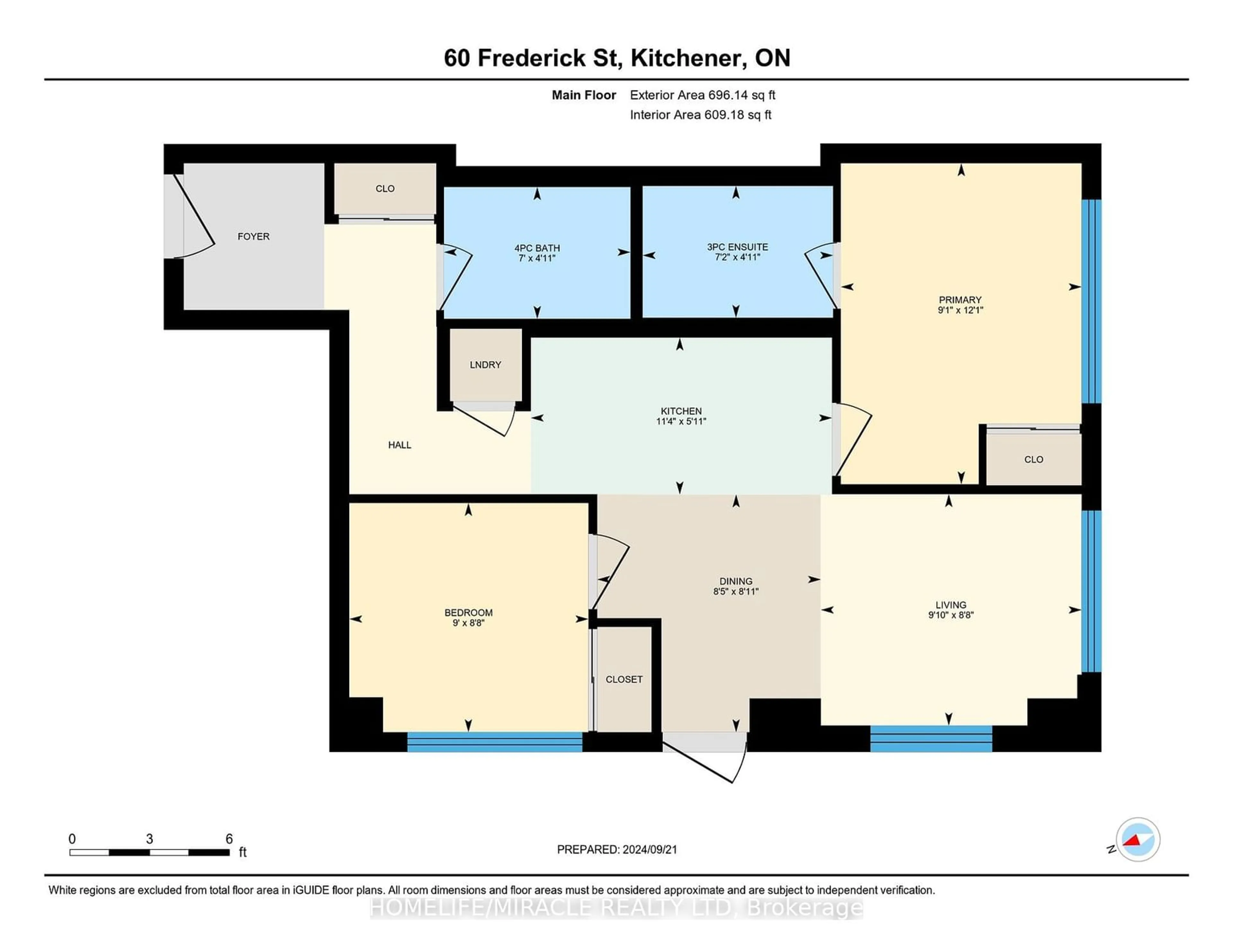 Floor plan for 60 FREDERICK St #3109, Kitchener Ontario N2H 0C7