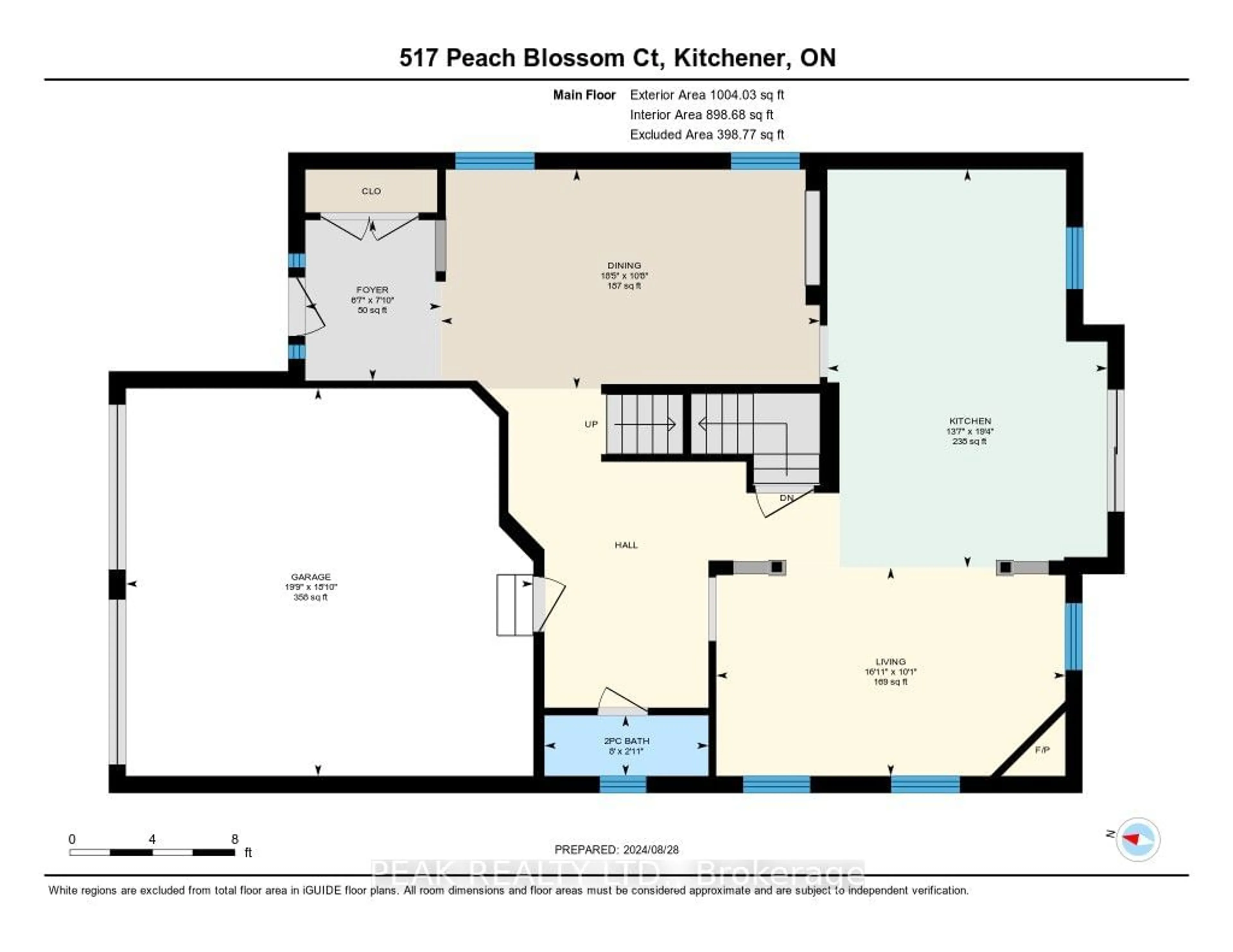 Floor plan for 517 Peach Blossom Crt, Kitchener Ontario N2E 3Z8