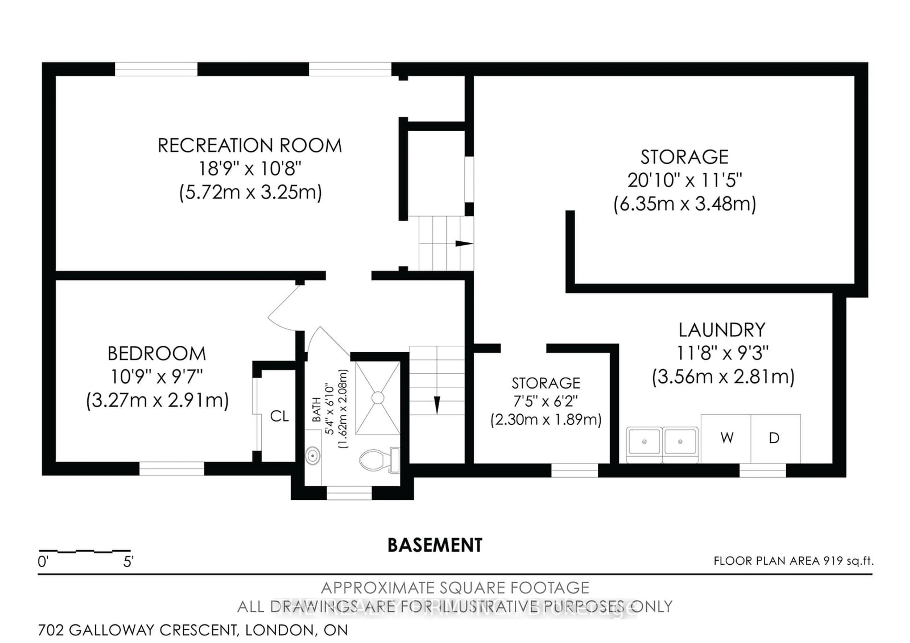 Floor plan for 702 Galloway Cres, London Ontario N6J 2Y7