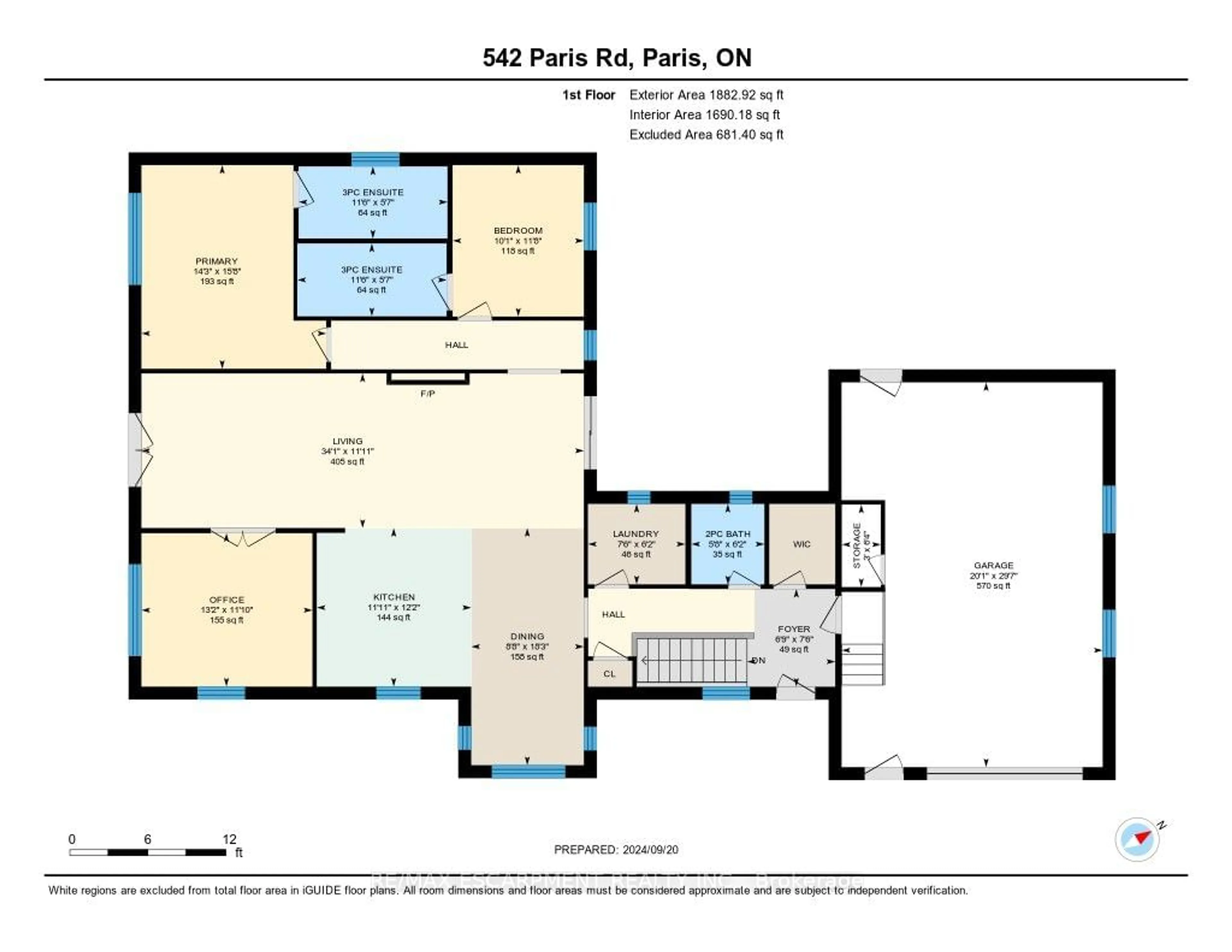 Floor plan for 542 Paris Rd, Brant Ontario N3L 3E1