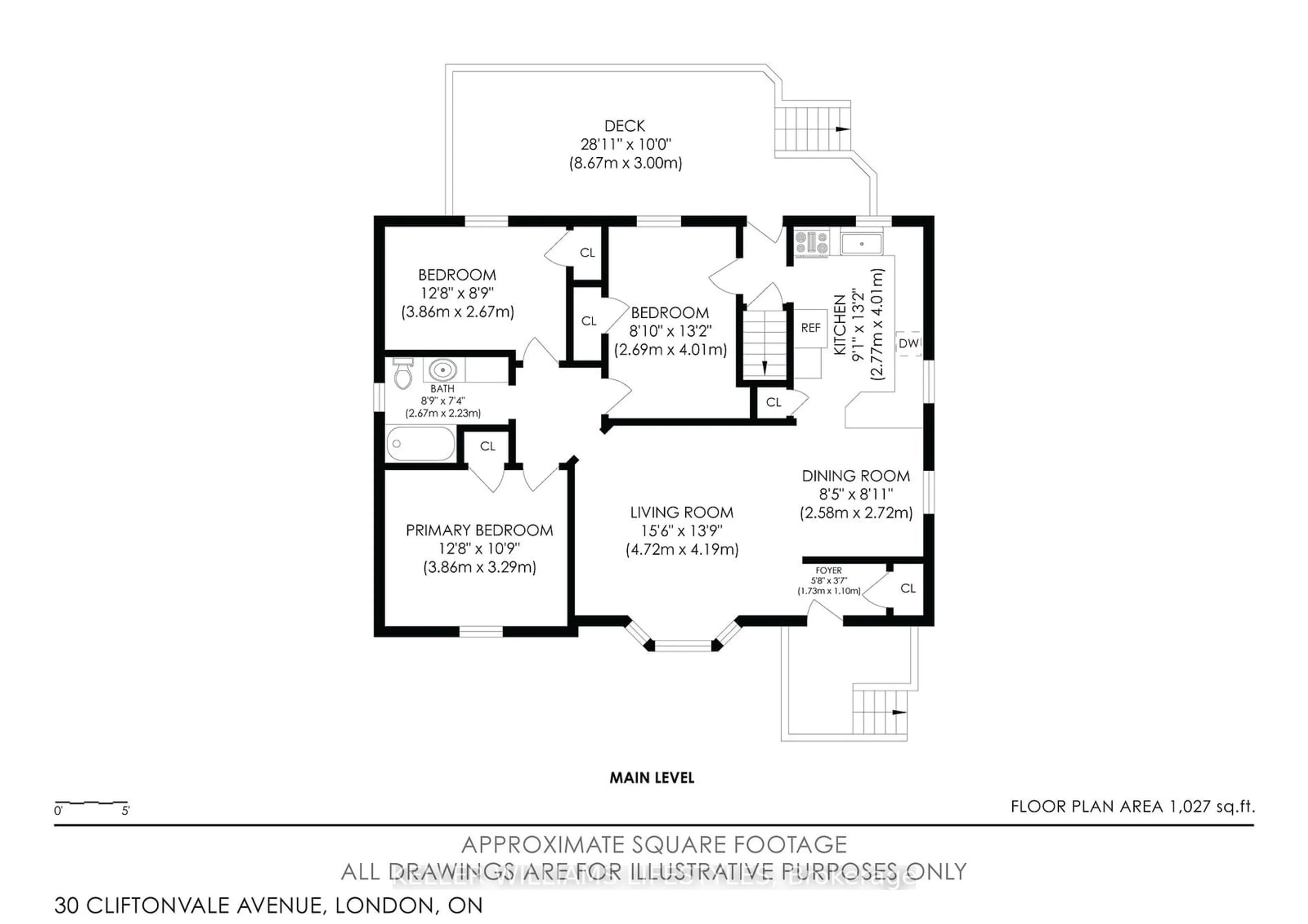 Floor plan for 30 Cliftonvale Ave, London Ontario N6J 1J6