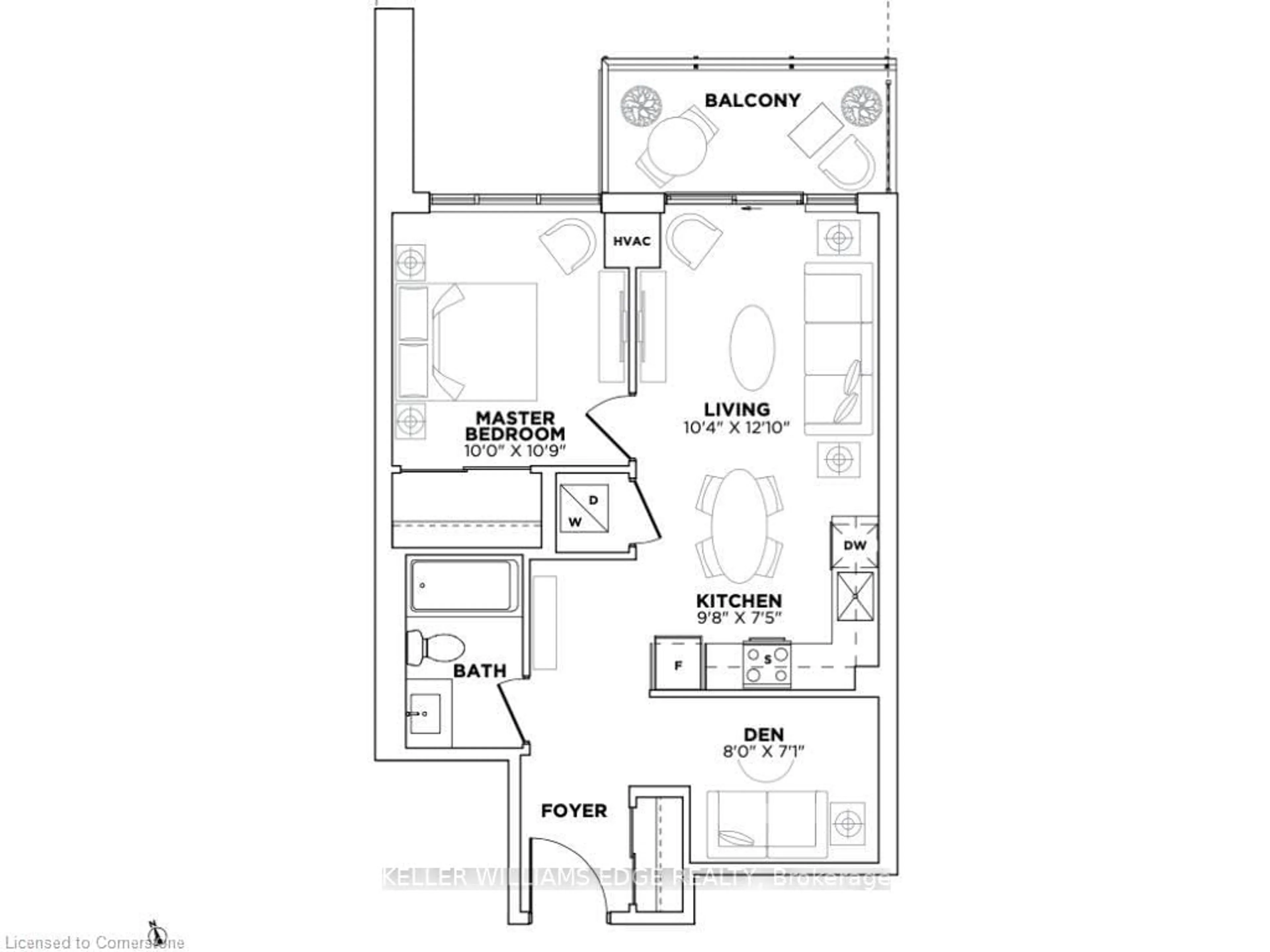 Floor plan for 212 King St #612, Hamilton Ontario L8N 1B5