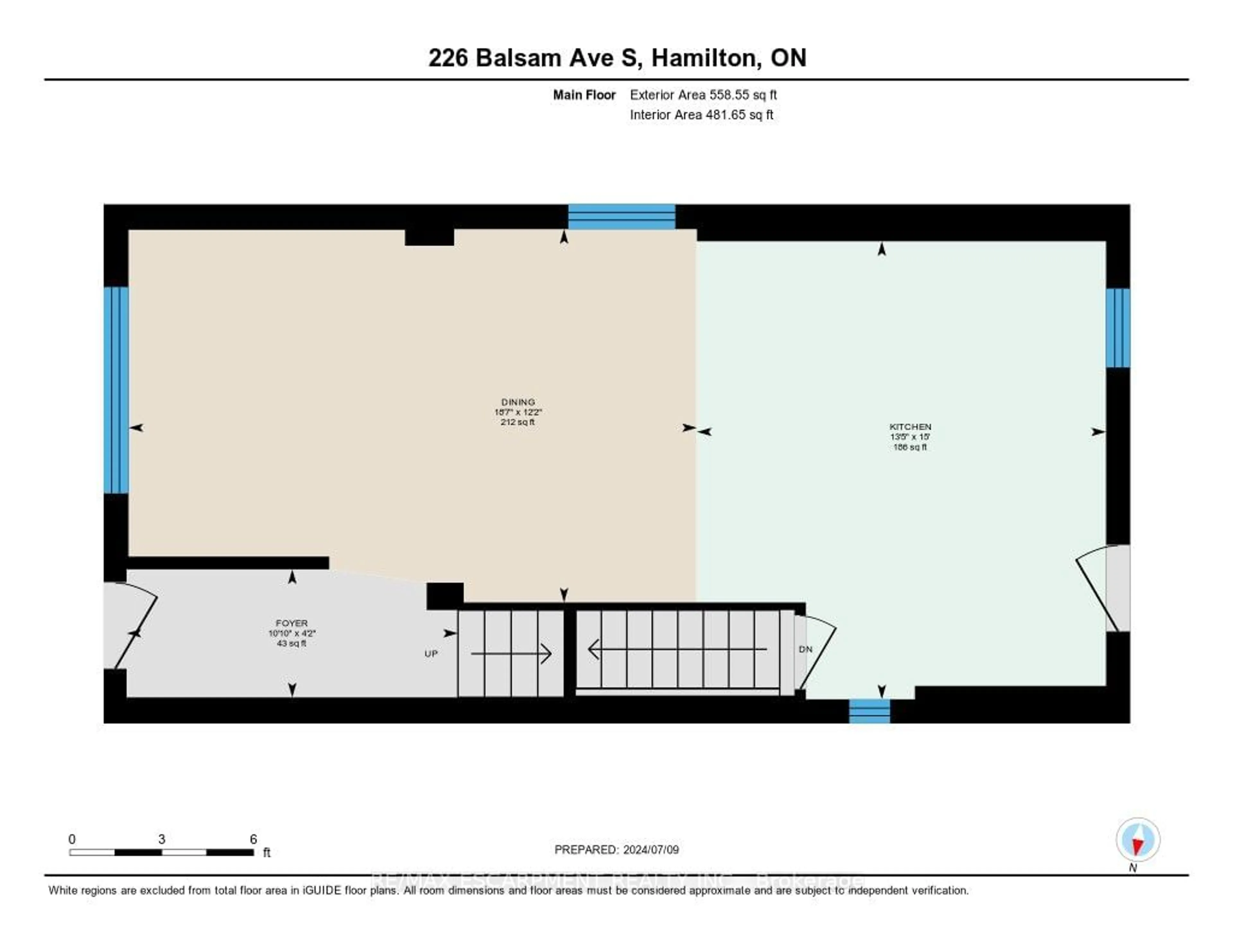 Floor plan for 226 Balsam Ave, Hamilton Ontario L8M 3C1