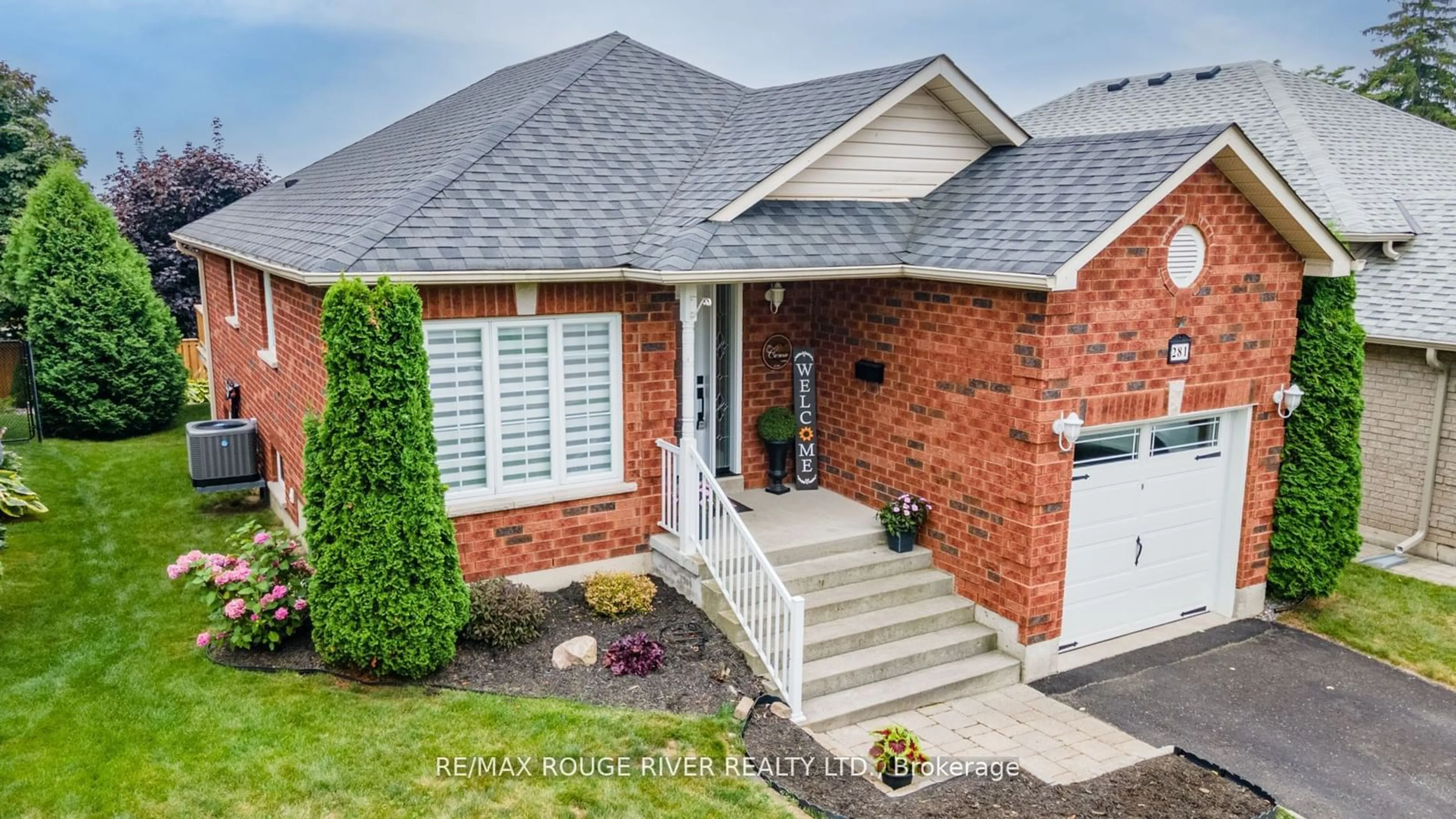 Home with brick exterior material for 281 Rockingham Crt, Cobourg Ontario K9A 5W3