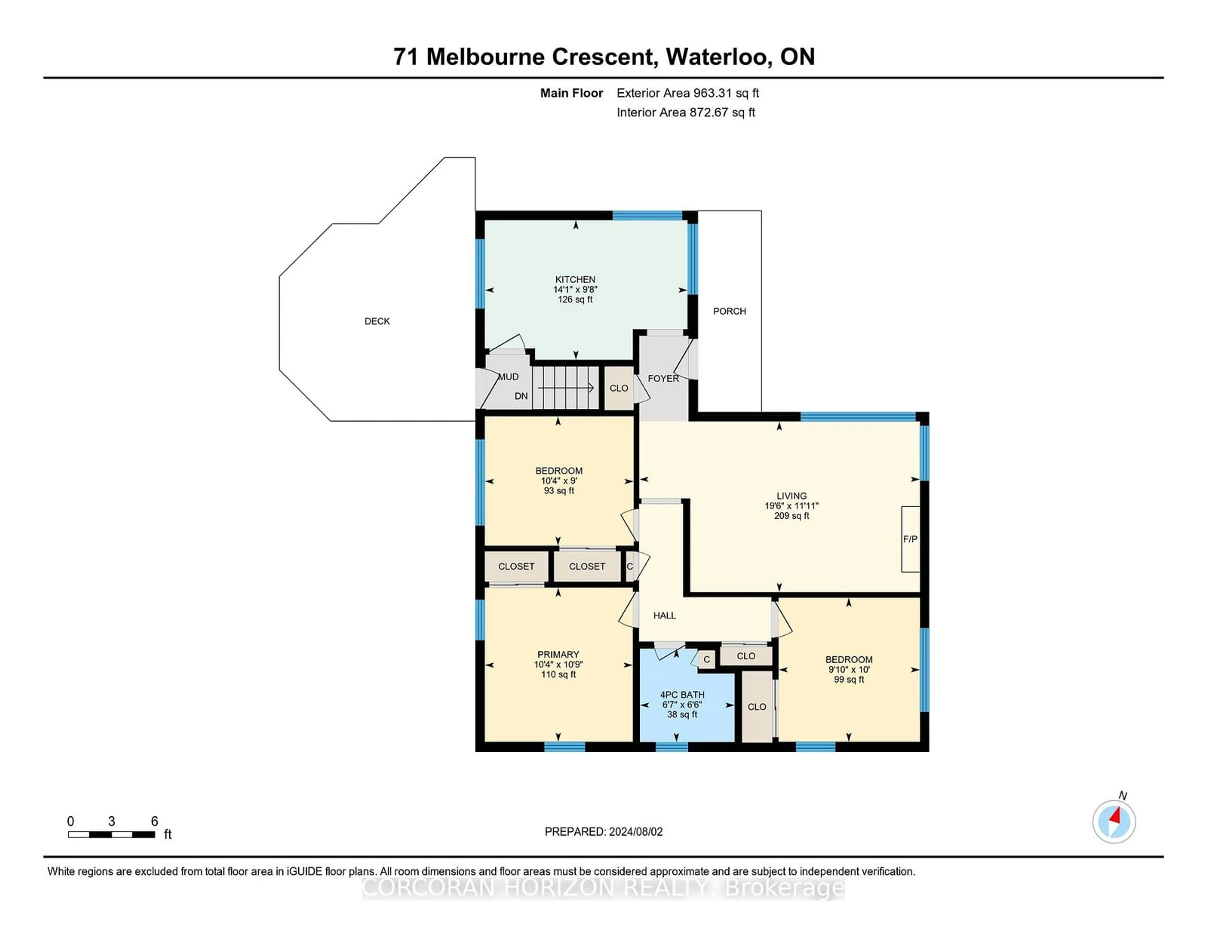 Floor plan for 71 Melbourne Cres, Waterloo Ontario N2L 2M5