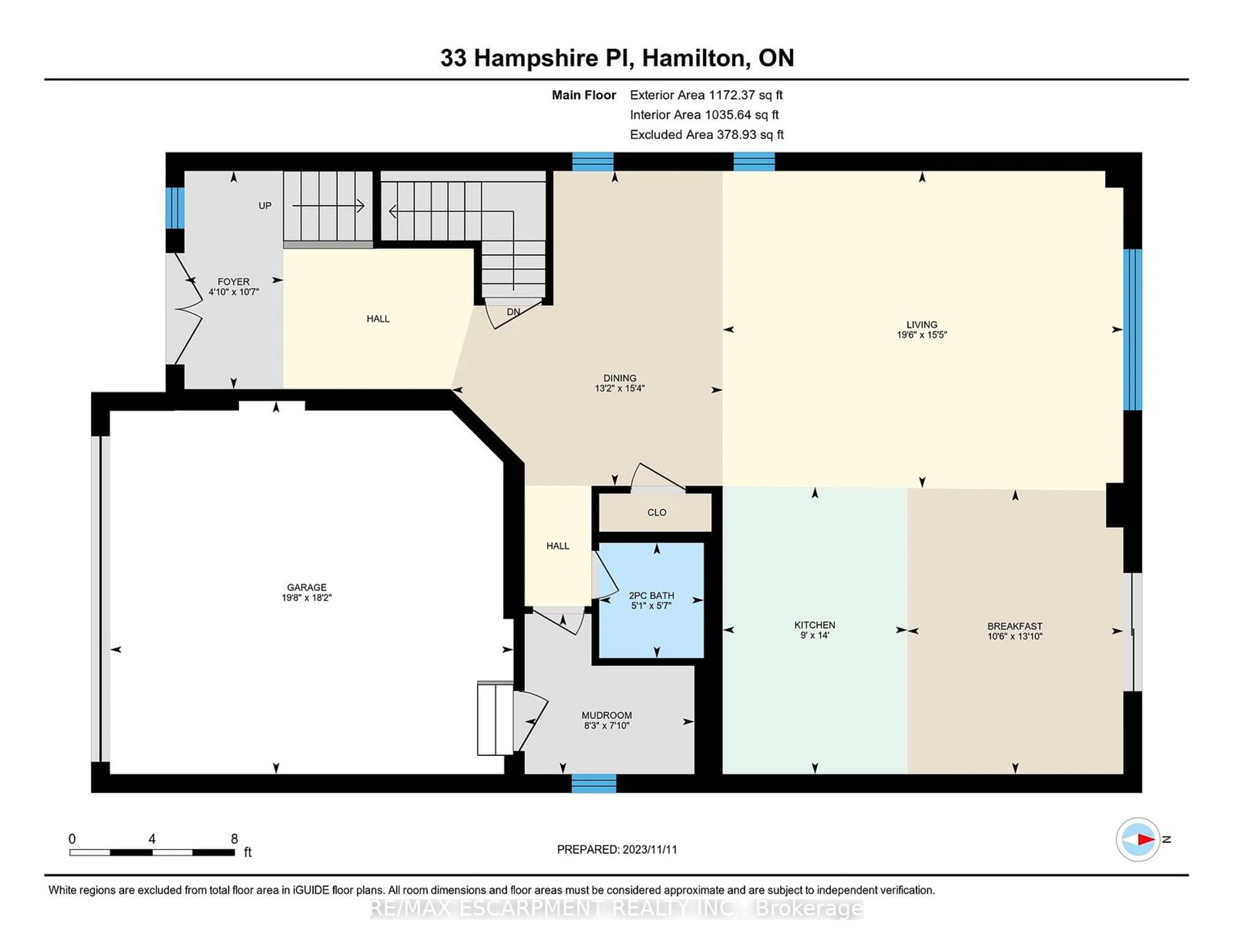 Floor plan for 33 Hampshire Pl, Hamilton Ontario L8J 2V3