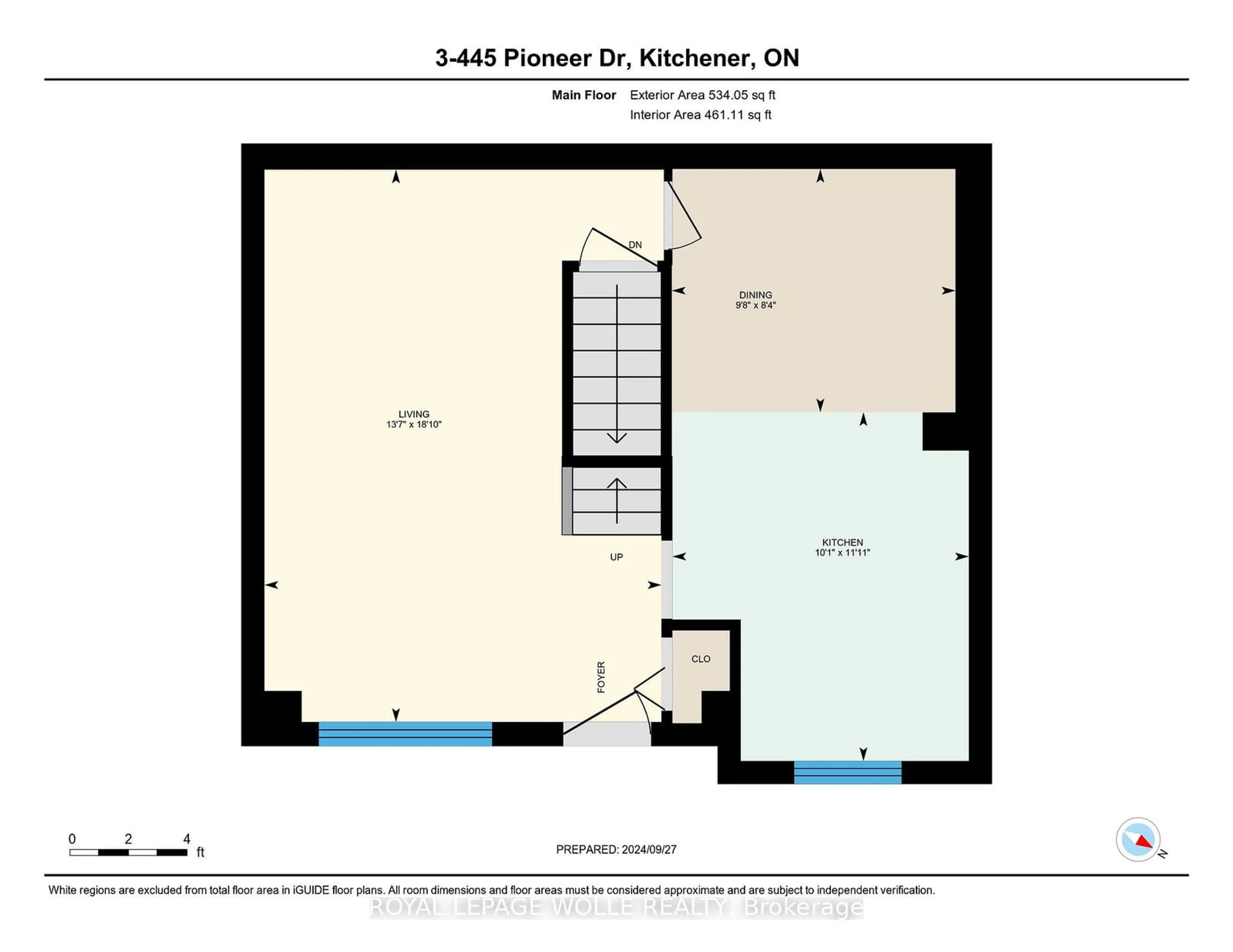 Floor plan for 445 Pioneer Dr #3, Kitchener Ontario N2P 1L8