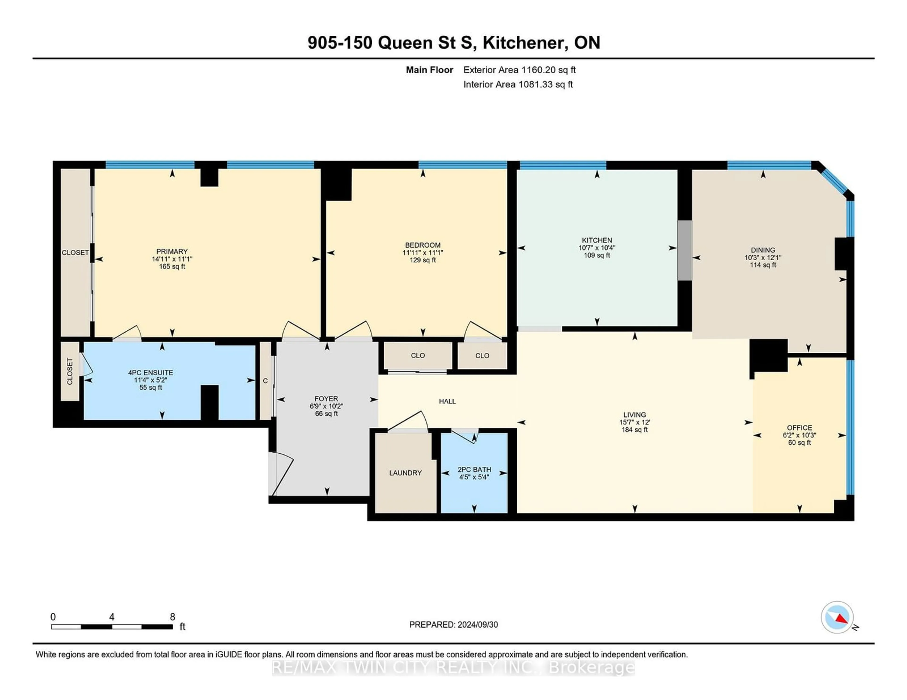 Floor plan for 150 Queen St #905, Kitchener Ontario N2G 4T7