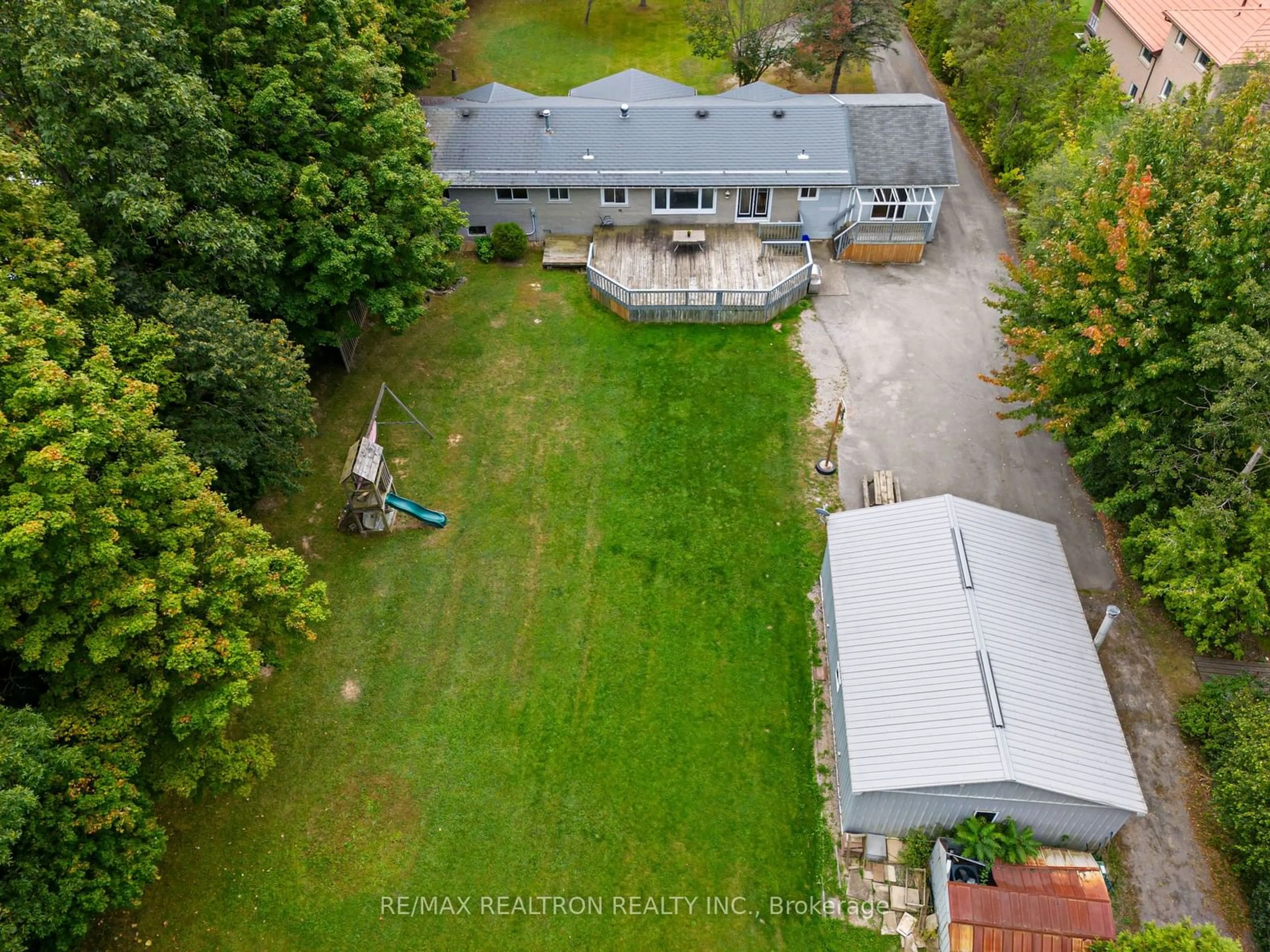 Frontside or backside of a home, the fenced backyard for 58 Unity Side Rd, Haldimand Ontario N3W 1Y2