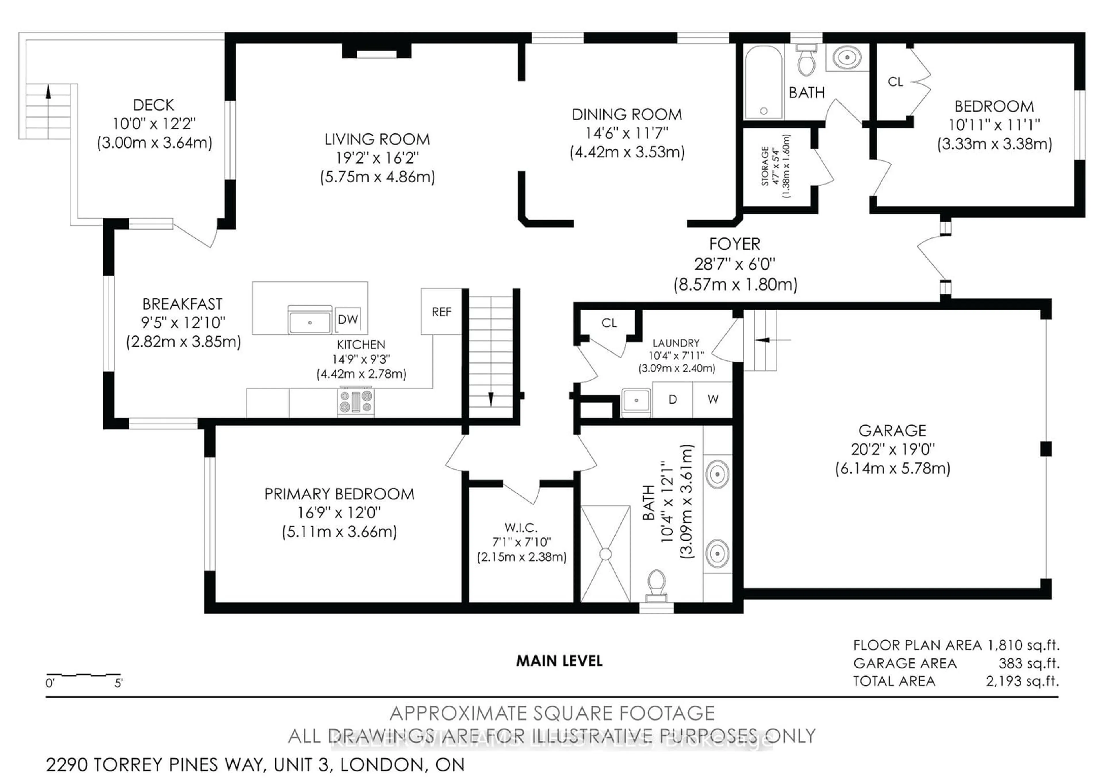 Floor plan for 2290 Torrey Pines Way #3, London Ontario N6G 0N9