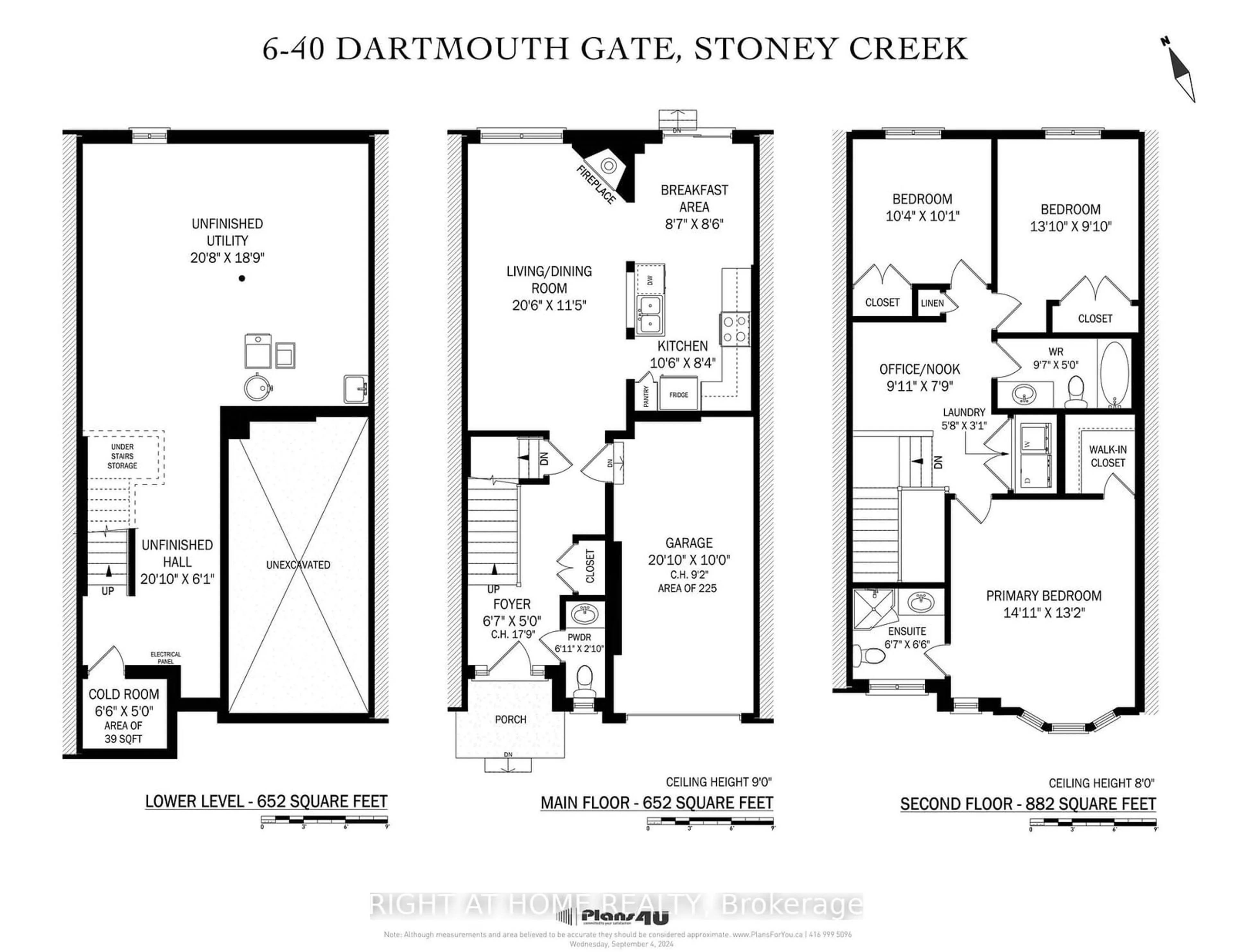 Floor plan for 40 Dartmouth Gate #6, Hamilton Ontario L8E 0B9