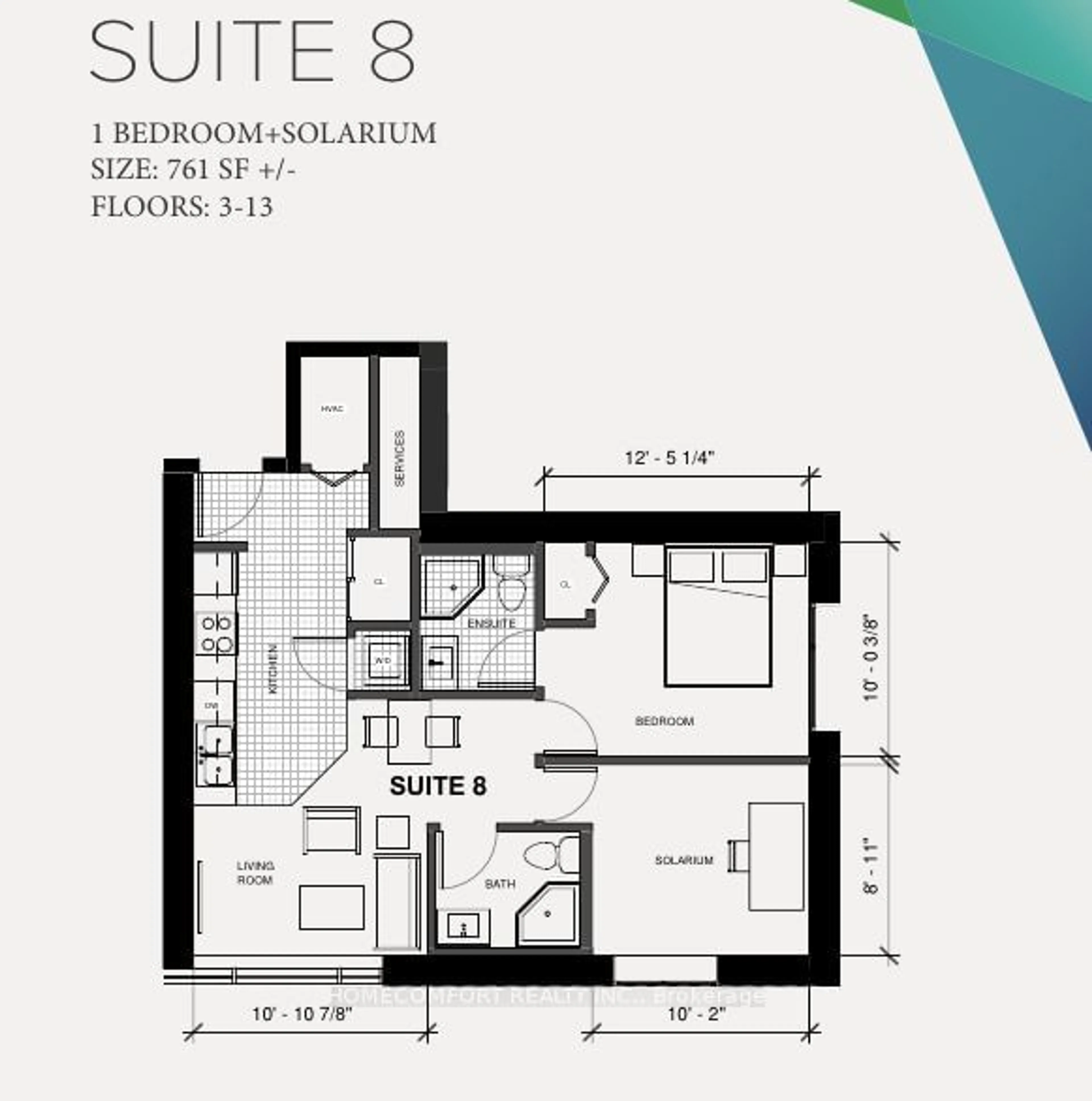 Floor plan for 158 King St #708, Waterloo Ontario N2J 2Y2