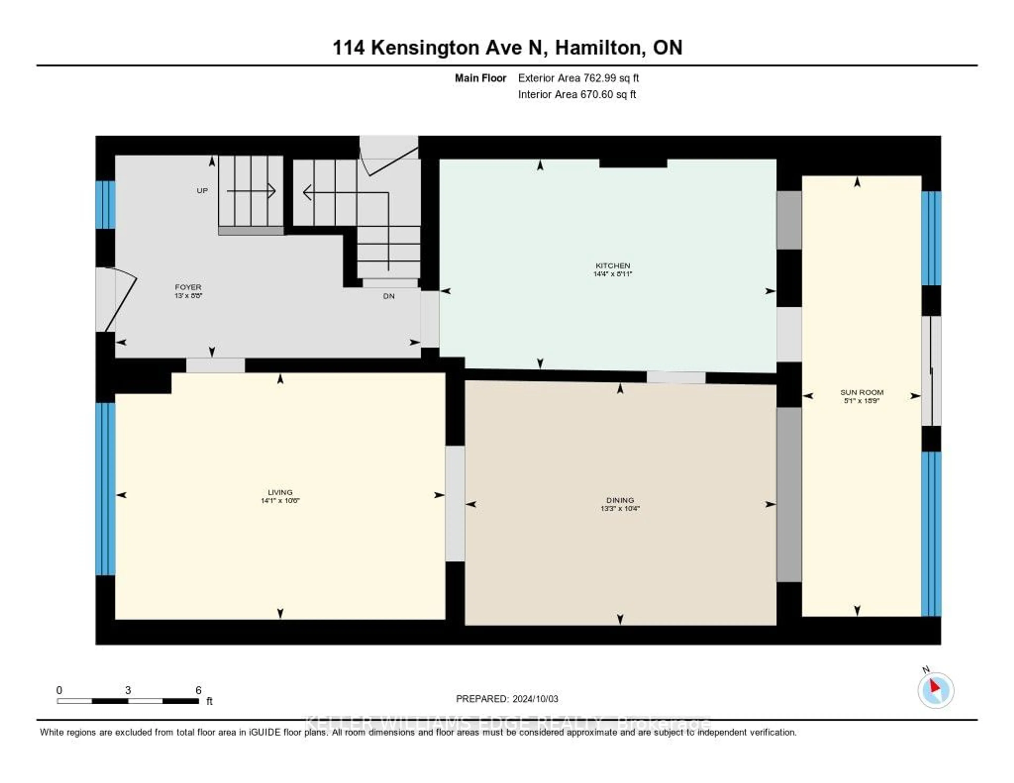 Floor plan for 114 Kensington Ave, Hamilton Ontario L8L 7N2