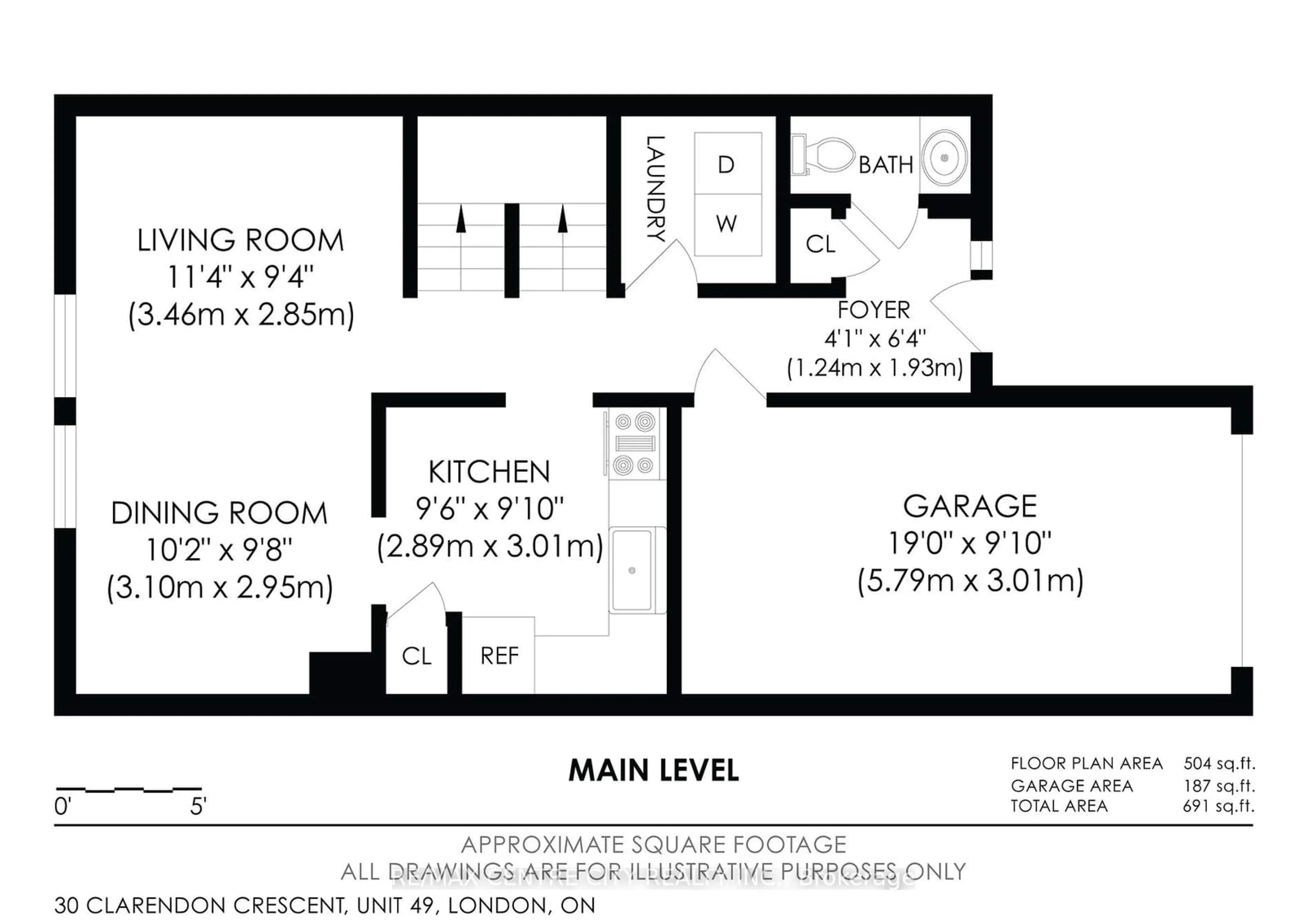 Floor plan for 30 Clarendon Cres #49, London Ontario N6C 5Y2