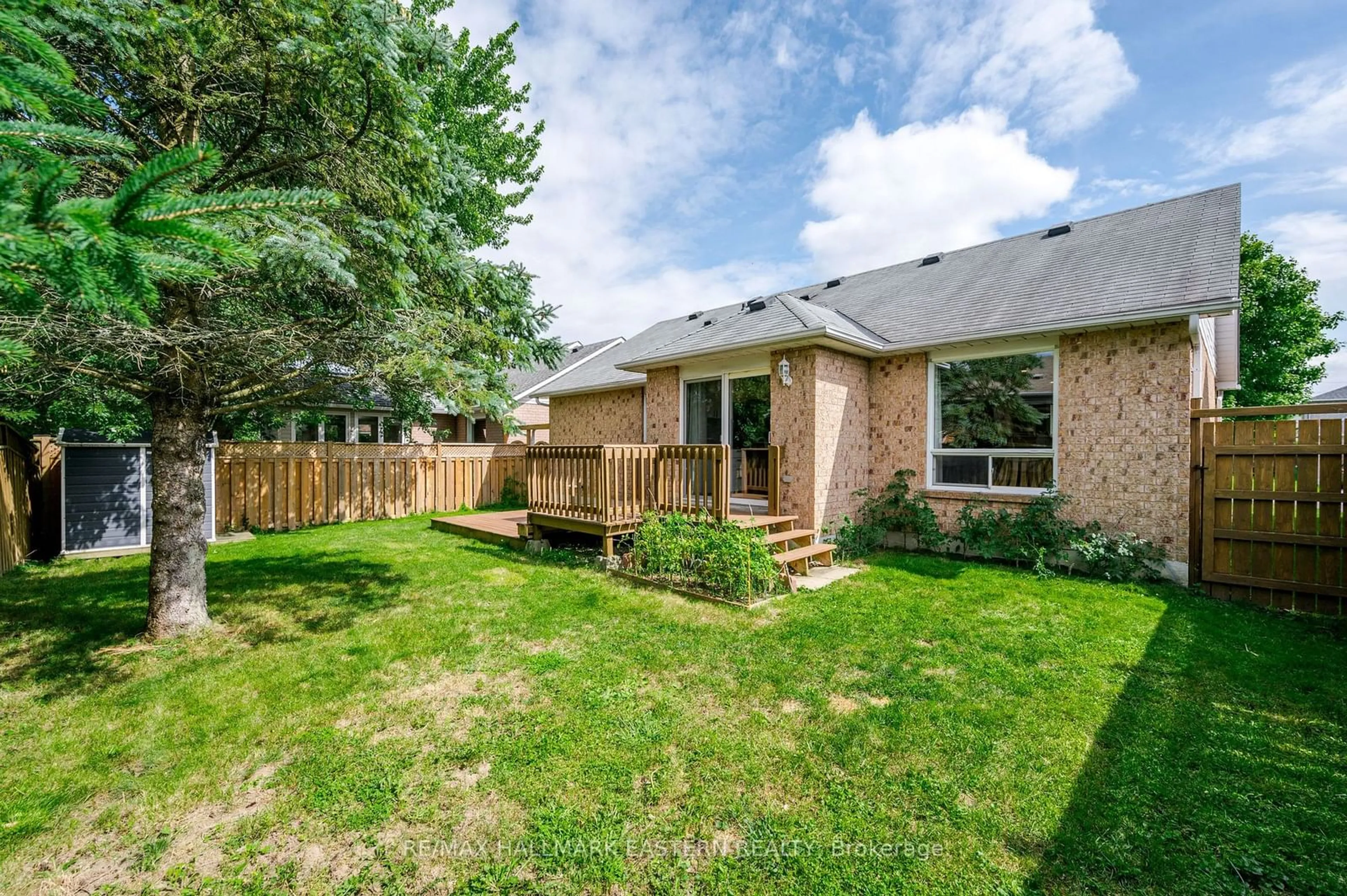 Patio, the fenced backyard for 1197 Wildlark Dr, Peterborough Ontario K9K 2J5